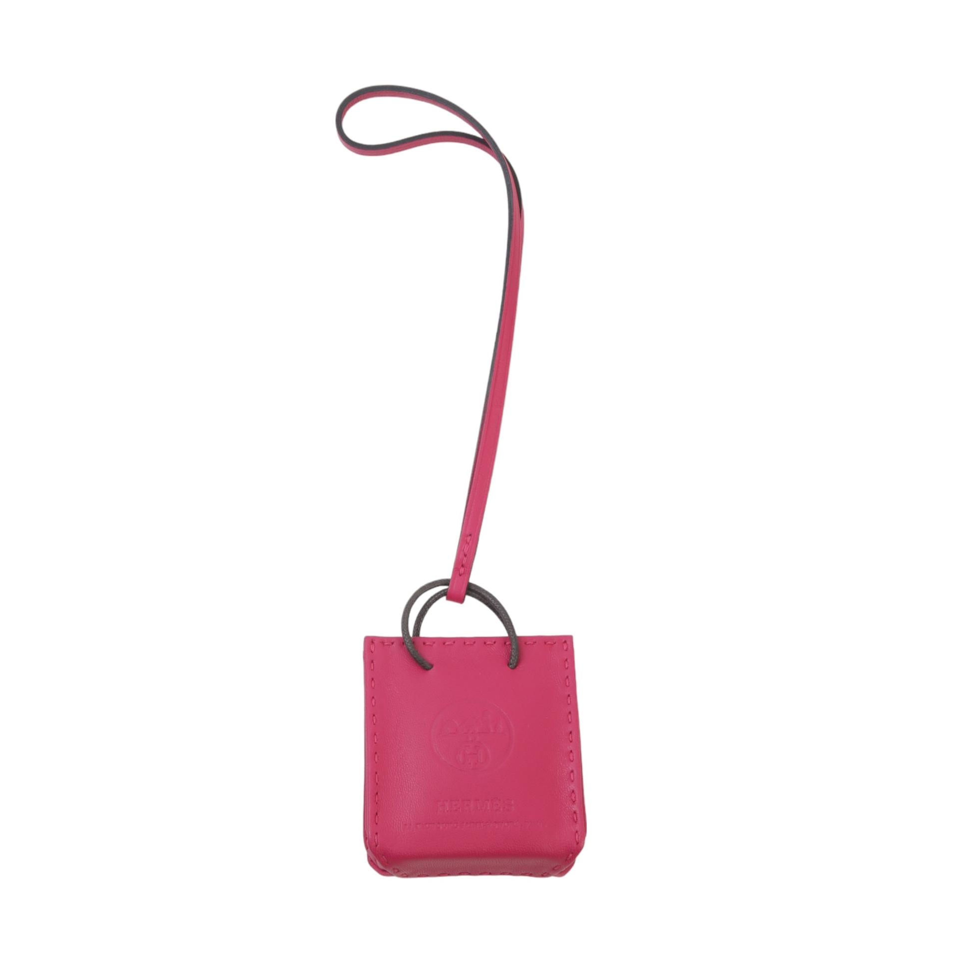 Very Good ( Rank A) HERMÈS Sac Orange Bag charm Rose Mexico (0D) Agneau - 1