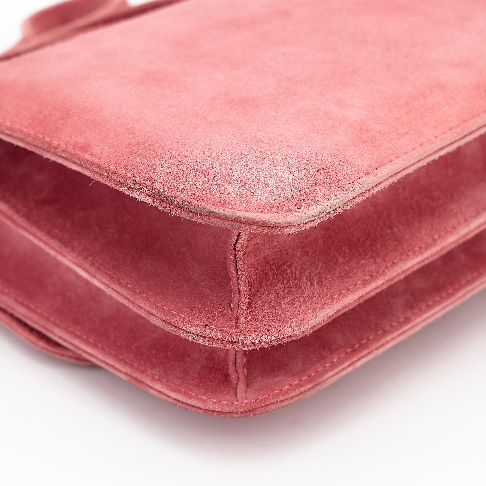 Very Good ( Rank A) HERMÈS Constance Mini Rose Indien (5N) Doblis Suede Palladium hardware X (2016) - 7