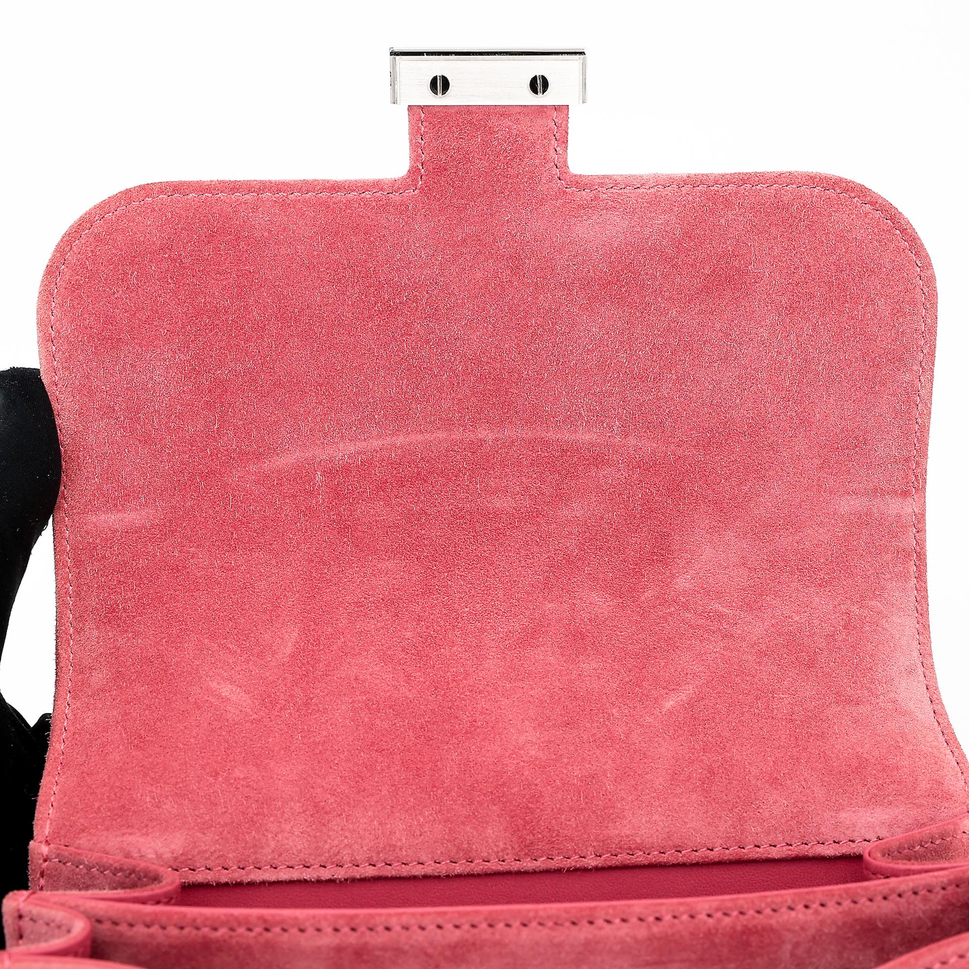 Very Good ( Rank A) HERMÈS Constance Mini Rose Indien (5N) Doblis Suede Palladium hardware X (2016) - 18