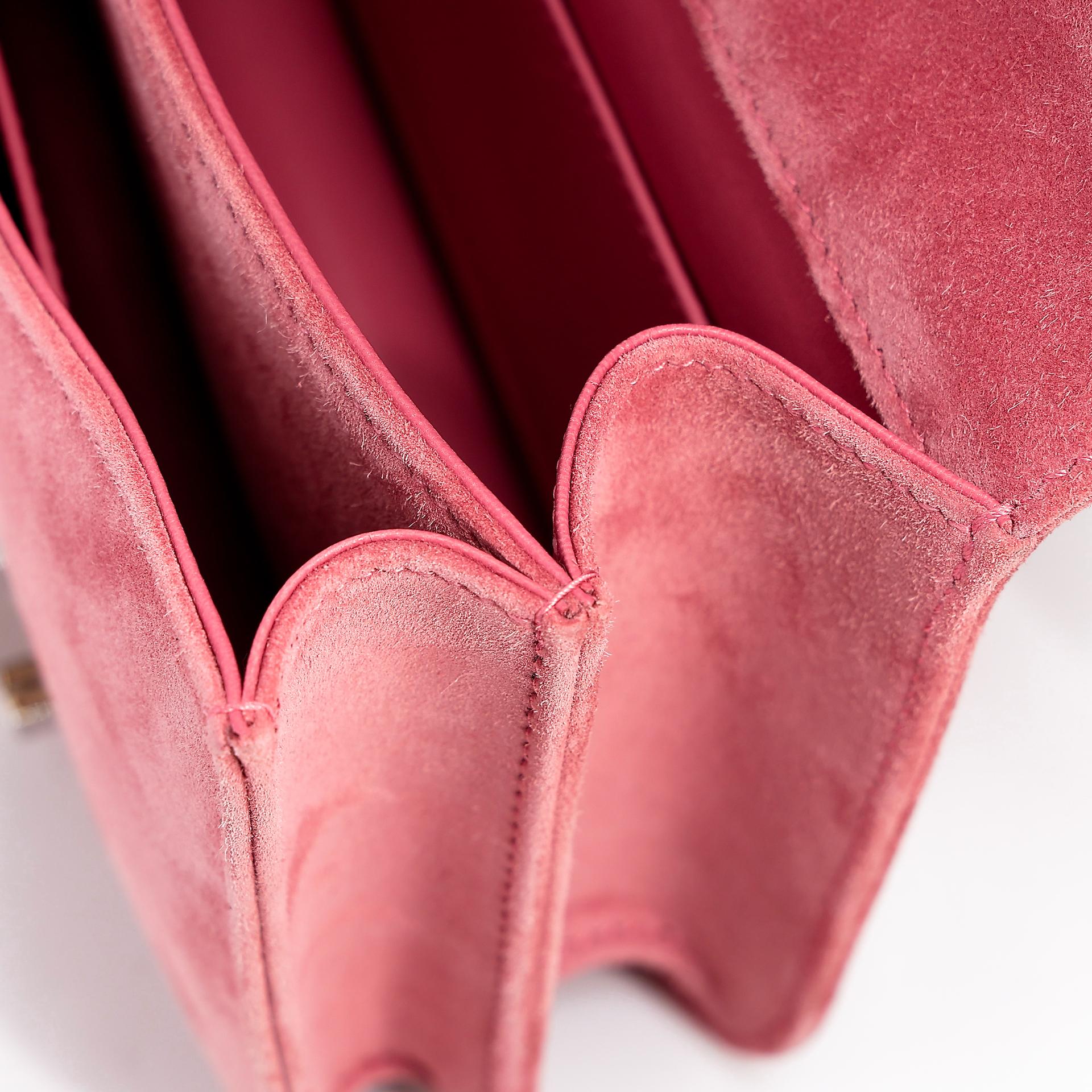 Very Good ( Rank A) HERMÈS Constance Mini Rose Indien (5N) Doblis Suede Palladium hardware X (2016) - 27