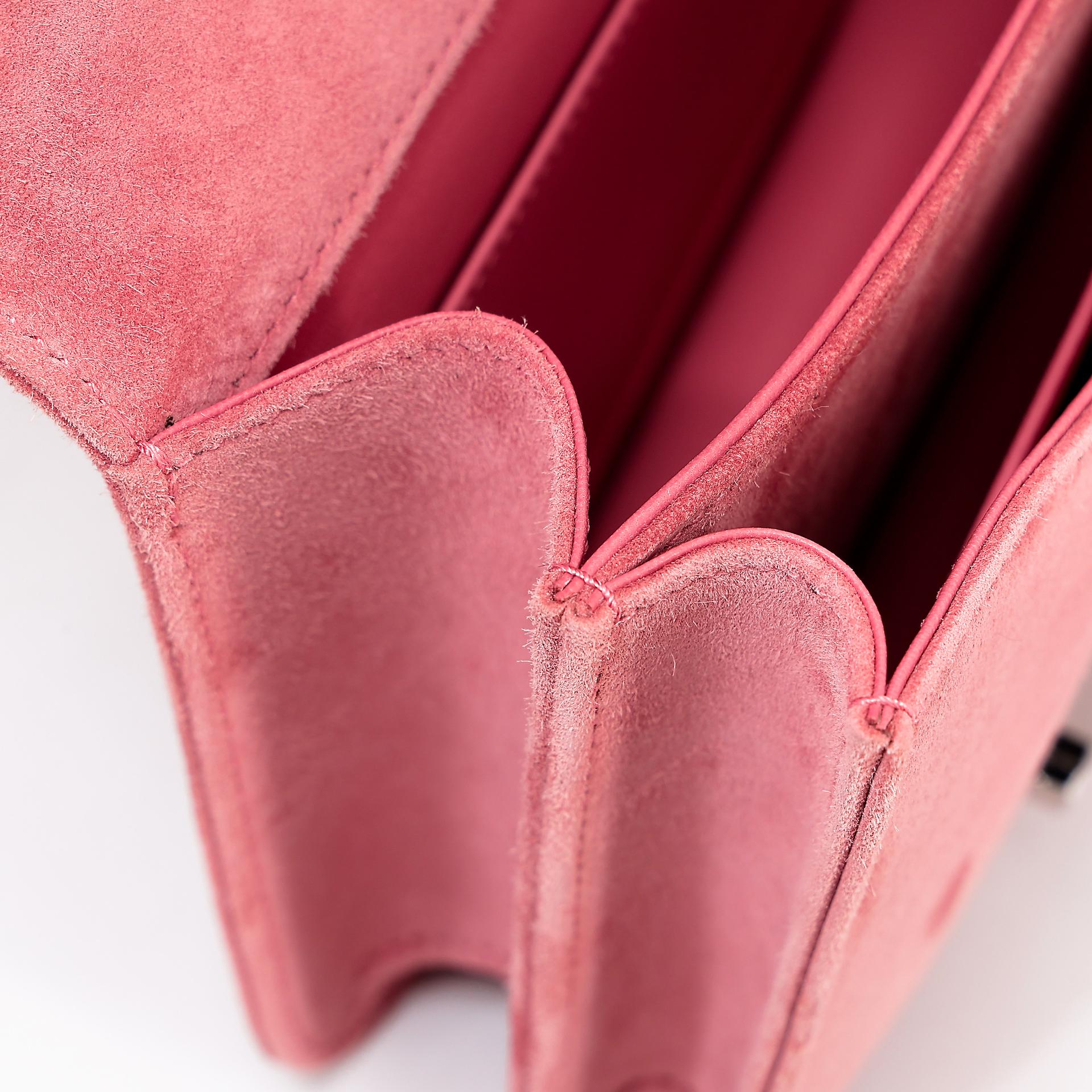 Very Good ( Rank A) HERMÈS Constance Mini Rose Indien (5N) Doblis Suede Palladium hardware X (2016) - 28