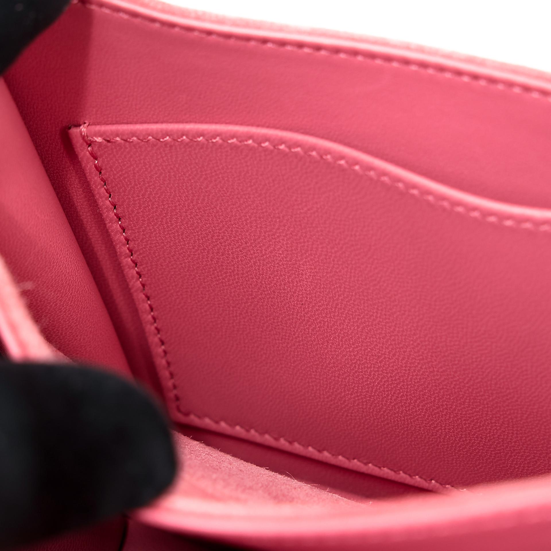 Very Good ( Rank A) HERMÈS Constance Mini Rose Indien (5N) Doblis Suede Palladium hardware X (2016) - 24