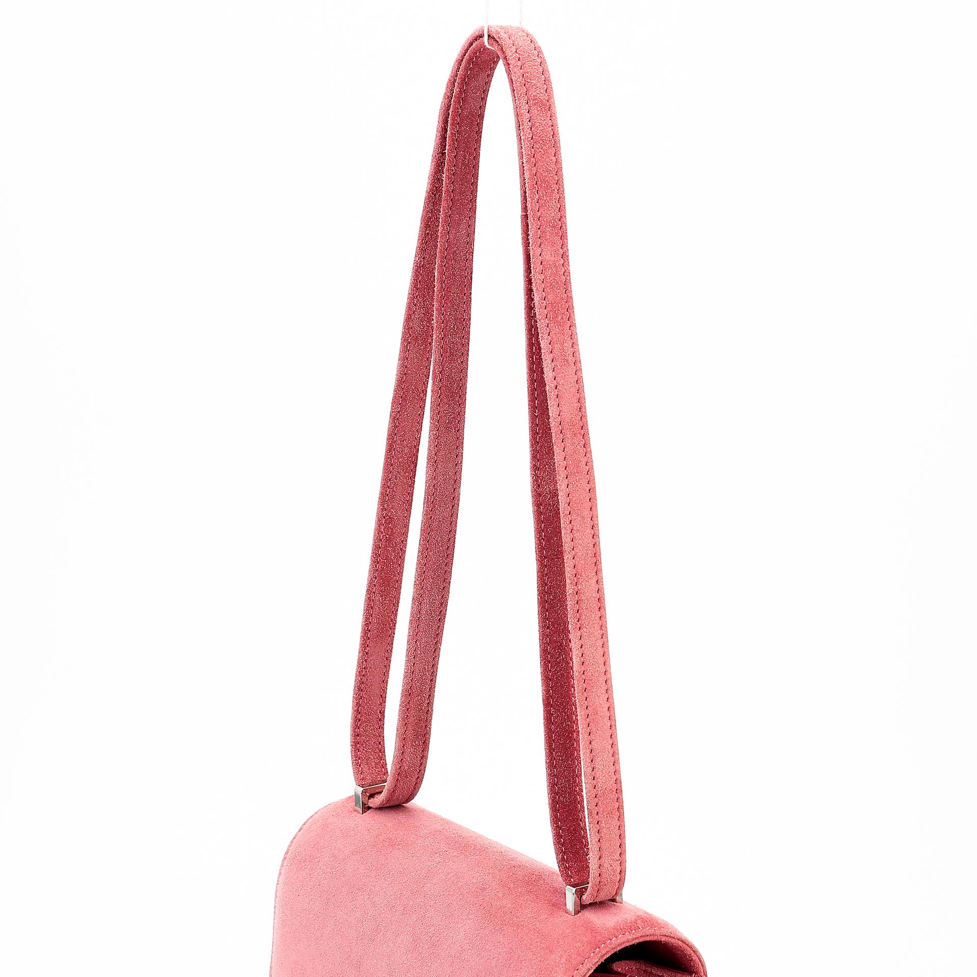 Very Good ( Rank A) HERMÈS Constance Mini Rose Indien (5N) Doblis Suede Palladium hardware X (2016) - 3