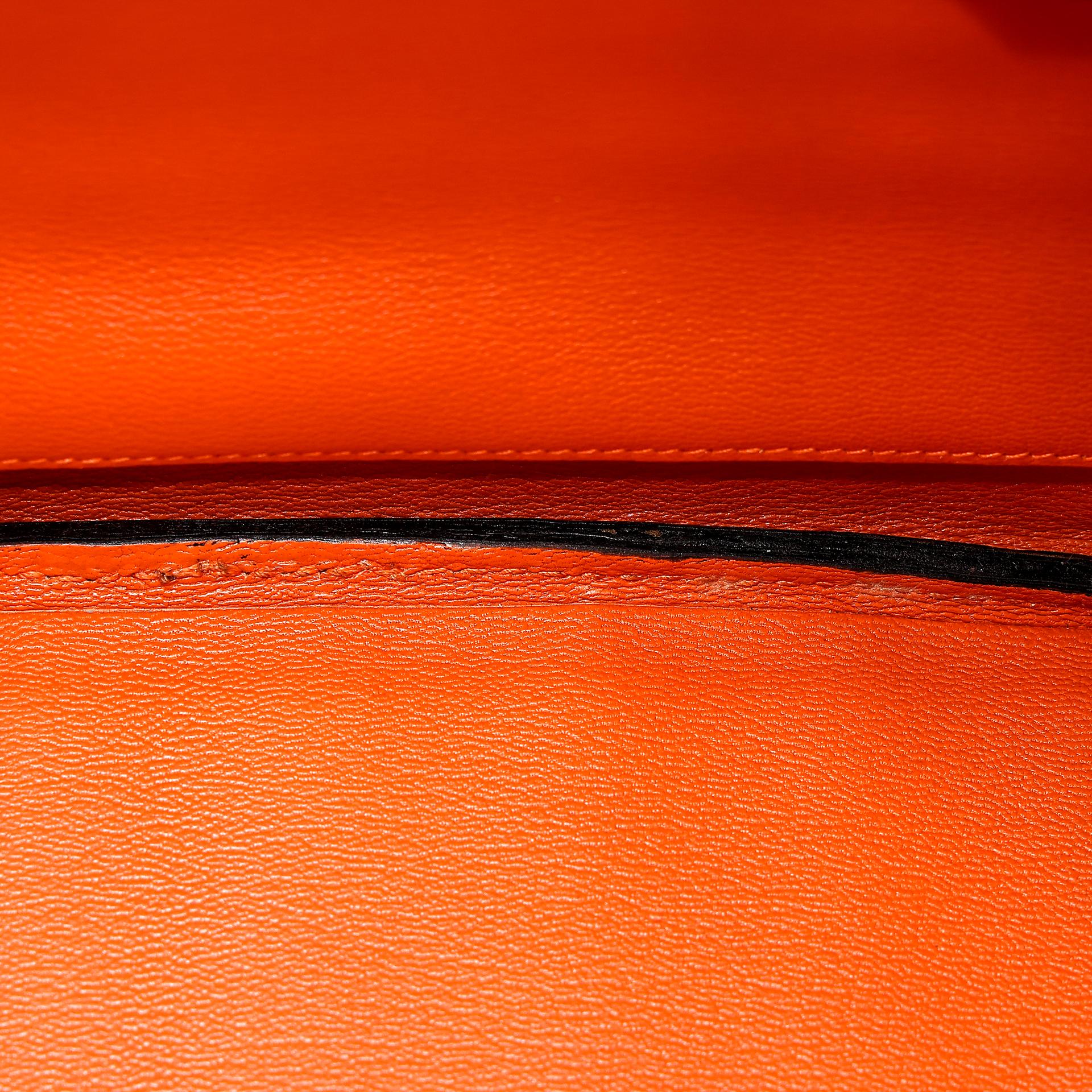 Very Good ( Rank A) HERMÈS Birkin 30 Orange (93) Black (89) Niloticus Crocodile Ruthenium hardware Square H (2004) - 22