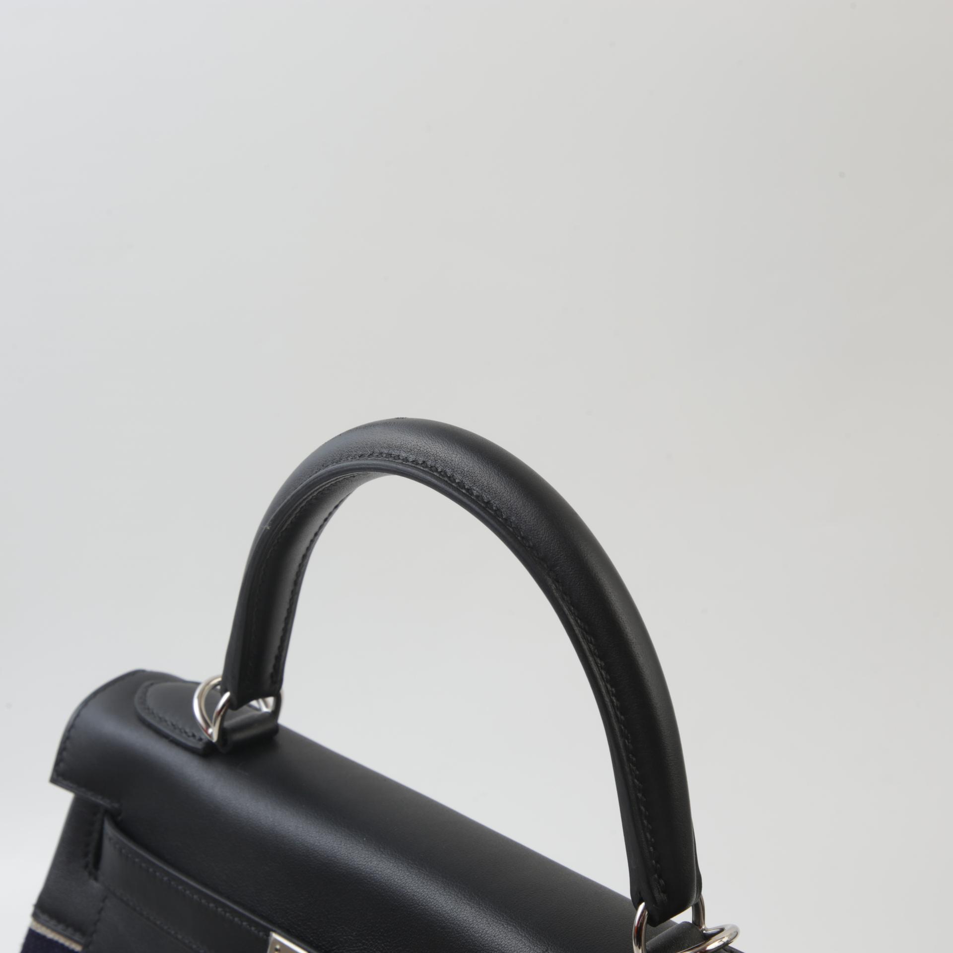 Unused ( Rank NS ) HERMÈS Limited Edition Kelly 28 Toile de camp Black (89) Canvas Swift Palladium hardware C (2018) - 3