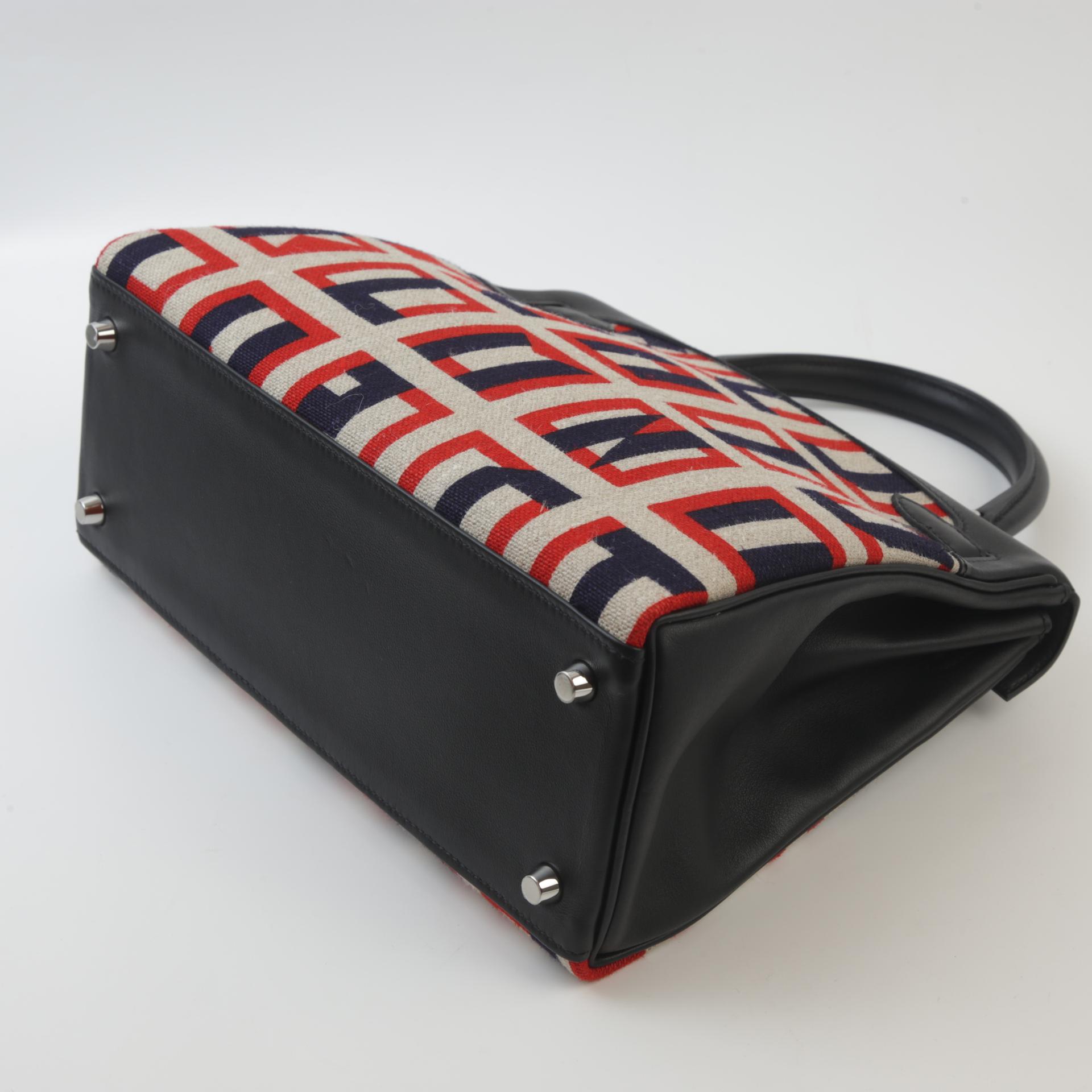 Unused ( Rank NS ) HERMÈS Limited Edition Kelly 28 Toile de camp Black (89) Canvas Swift Palladium hardware C (2018) - 7