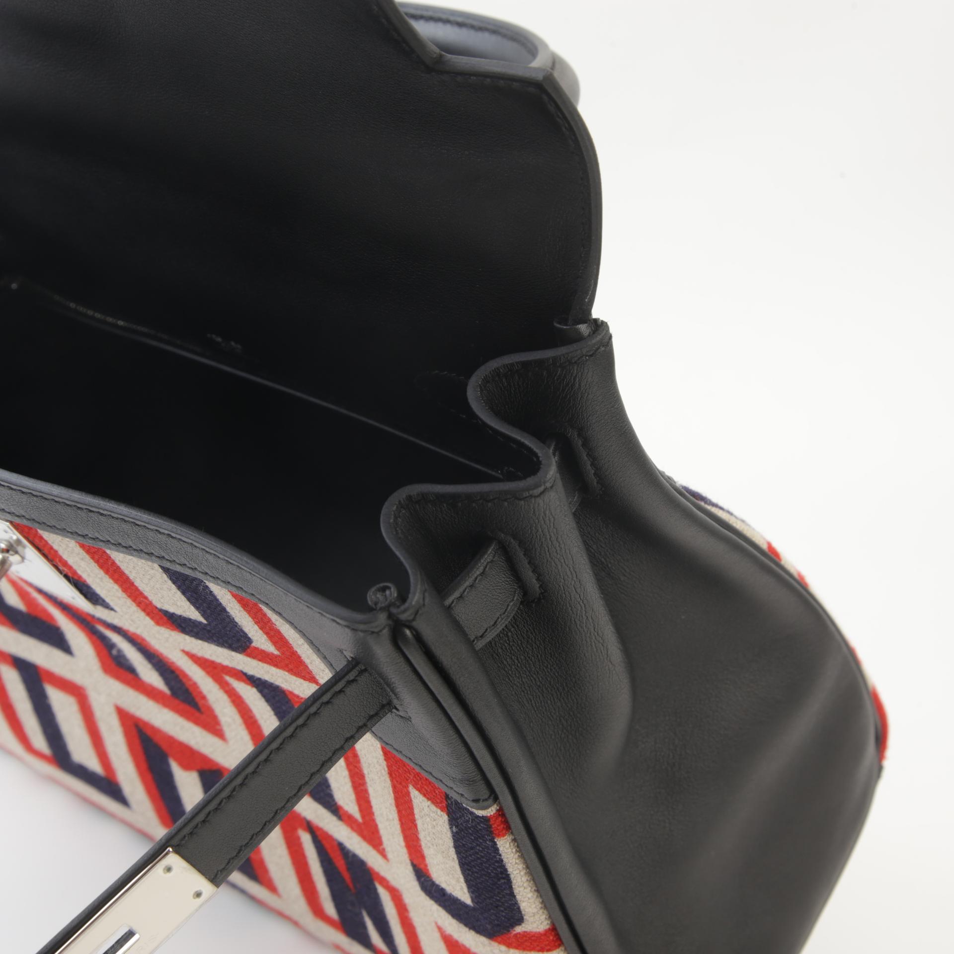 Unused ( Rank NS ) HERMÈS Limited Edition Kelly 28 Toile de camp Black (89) Canvas Swift Palladium hardware C (2018) - 11