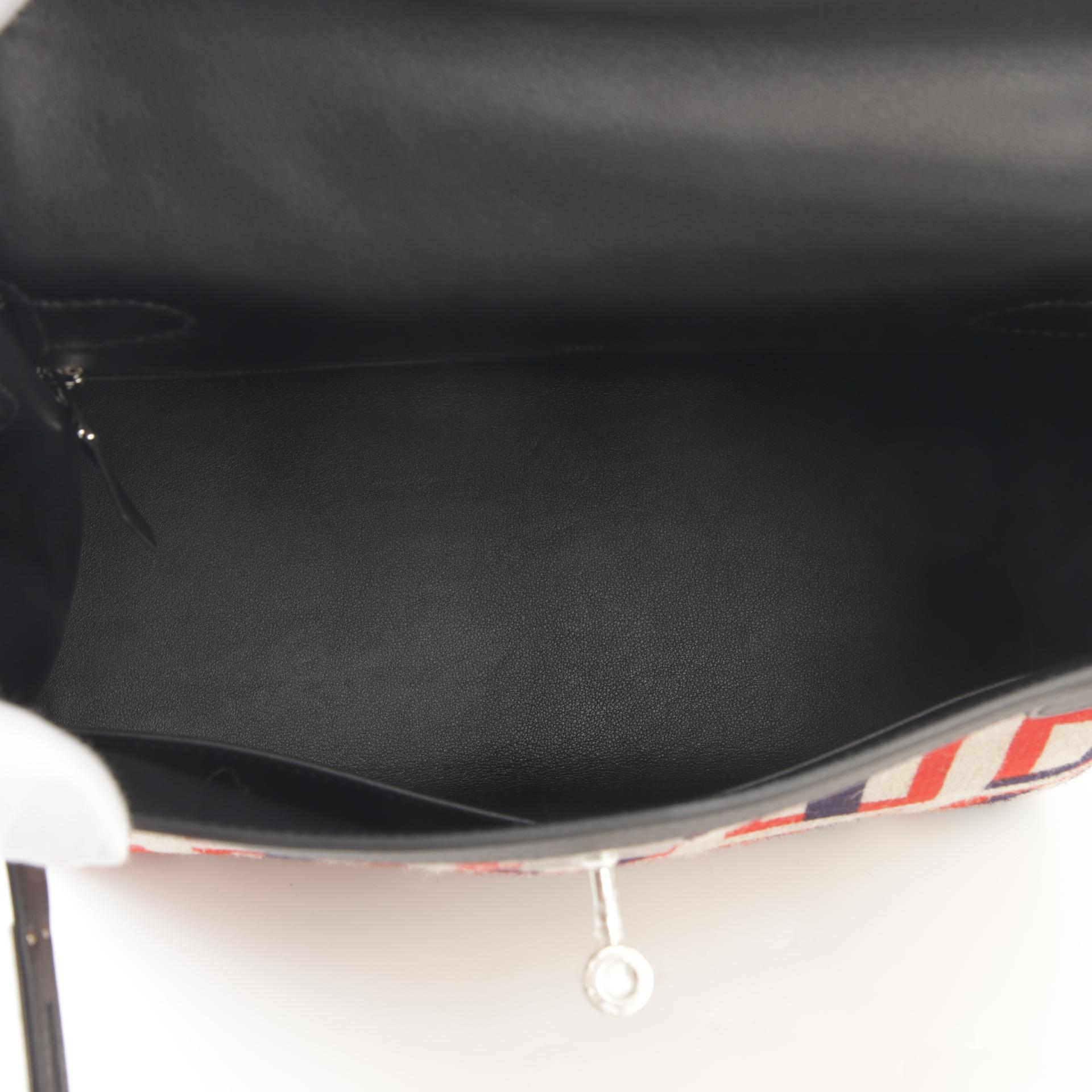 Unused ( Rank NS ) HERMÈS Limited Edition Kelly 28 Toile de camp Black (89) Canvas Swift Palladium hardware C (2018) - 13
