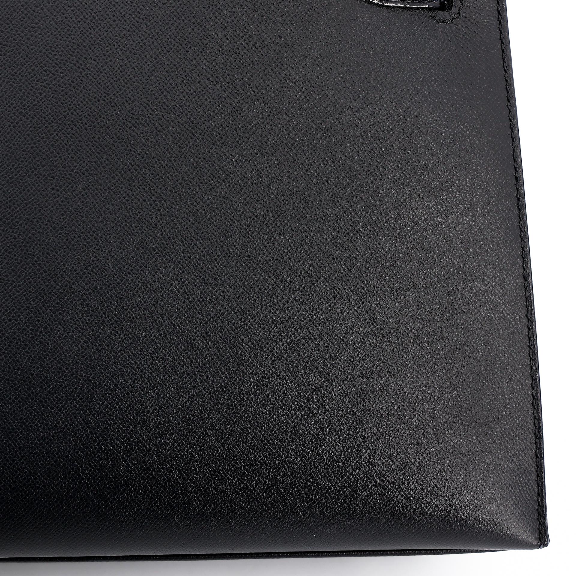 Excellent ( Rank SA ) HERMÈS Kelly 25 Touch Sellier Black (89) Madame Niloticus Crocodile Gold hardware Z (2021) - 8