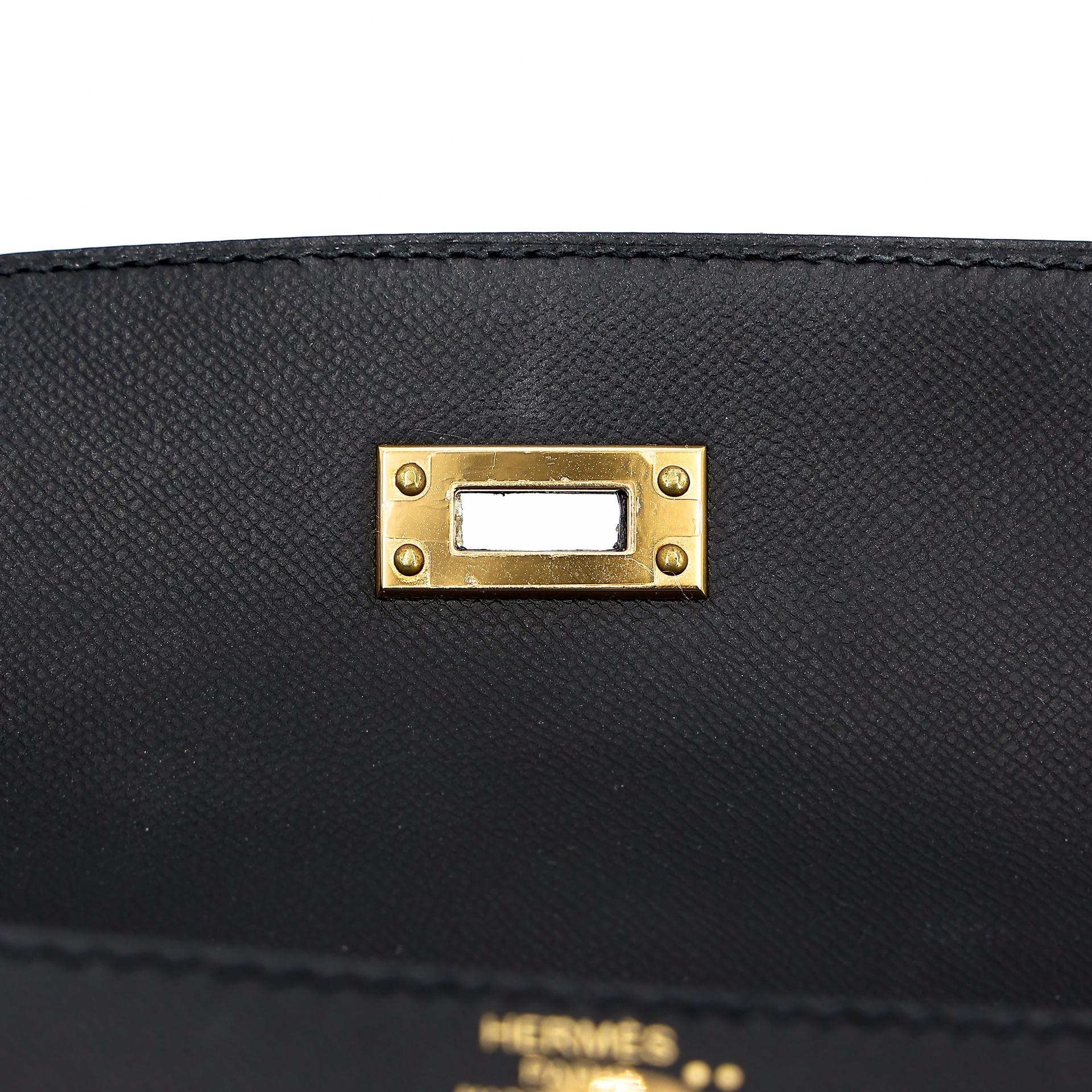Excellent ( Rank SA ) HERMÈS Kelly 25 Touch Sellier Black (89) Madame Niloticus Crocodile Gold hardware Z (2021) - 14