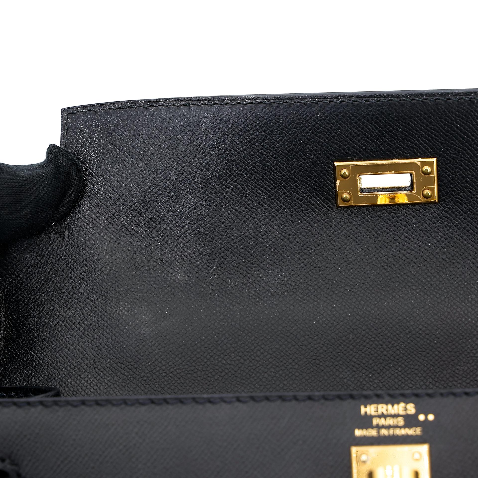 Excellent ( Rank SA ) HERMÈS Kelly 25 Touch Sellier Black (89) Madame Niloticus Crocodile Gold hardware Z (2021) - 15