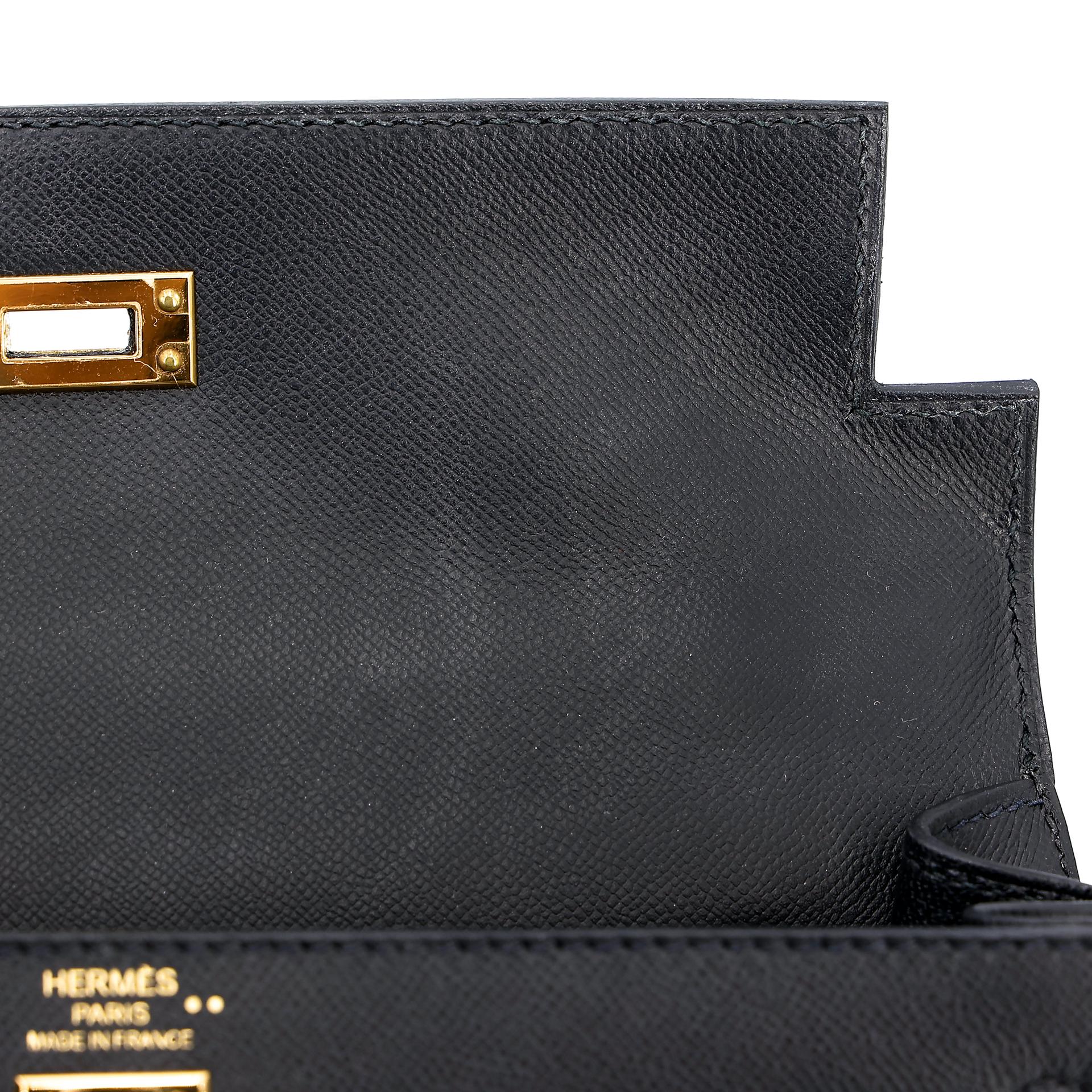Excellent ( Rank SA ) HERMÈS Kelly 25 Touch Sellier Black (89) Madame Niloticus Crocodile Gold hardware Z (2021) - 16