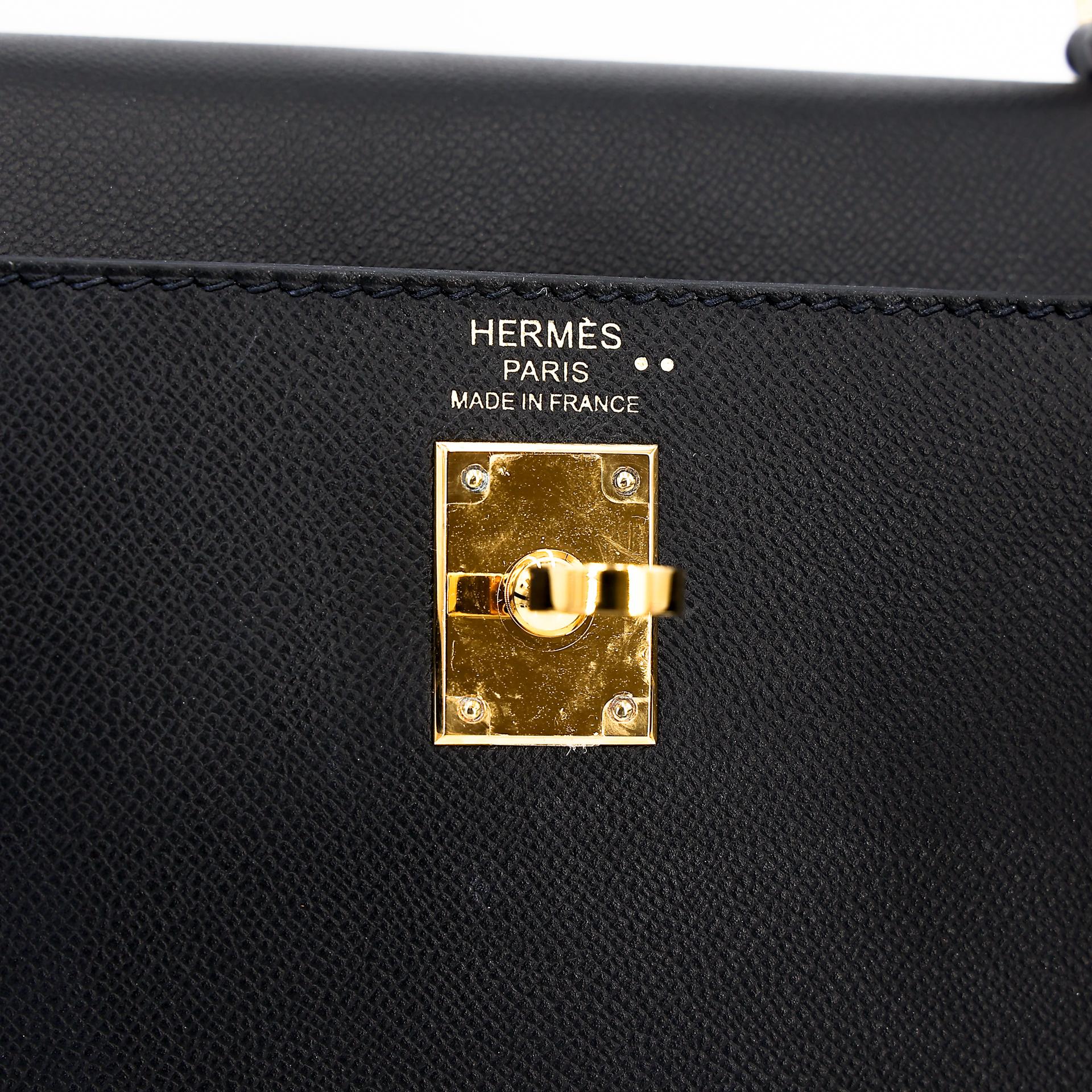 Excellent ( Rank SA ) HERMÈS Kelly 25 Touch Sellier Black (89) Madame Niloticus Crocodile Gold hardware Z (2021) - 17