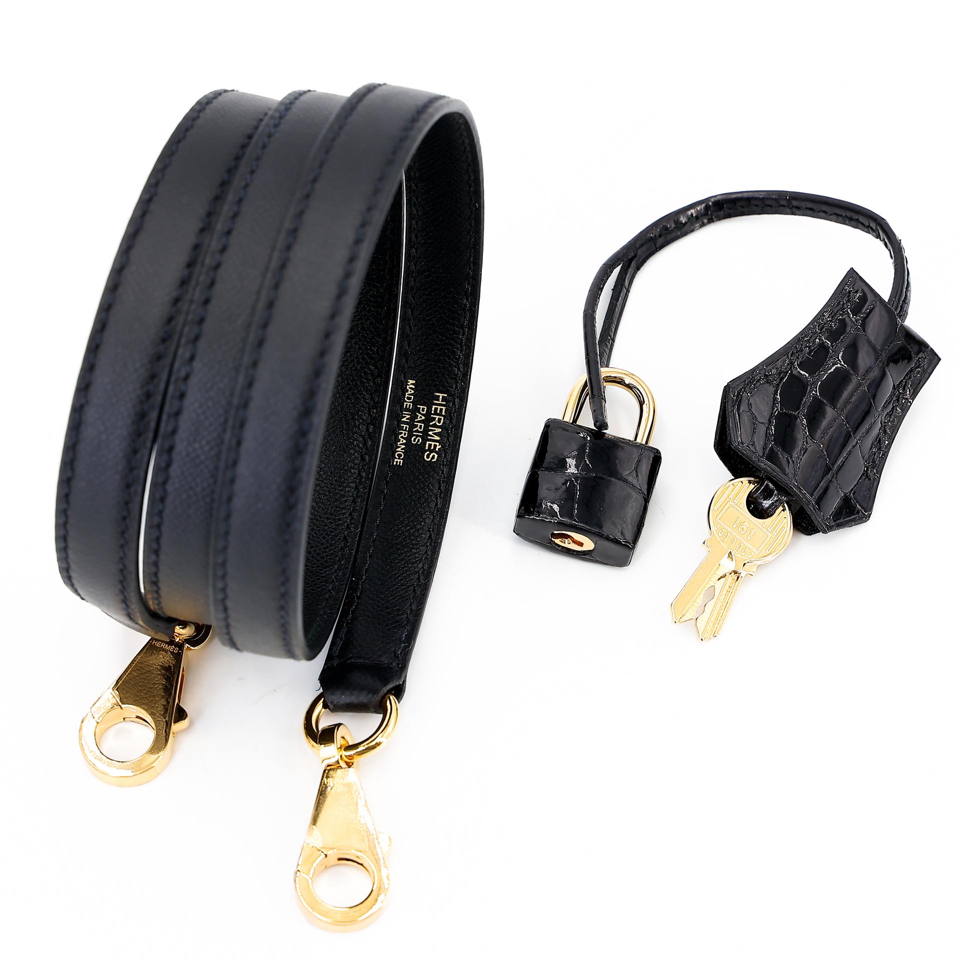 Excellent ( Rank SA ) HERMÈS Kelly 25 Touch Sellier Black (89) Madame Niloticus Crocodile Gold hardware Z (2021) - 22