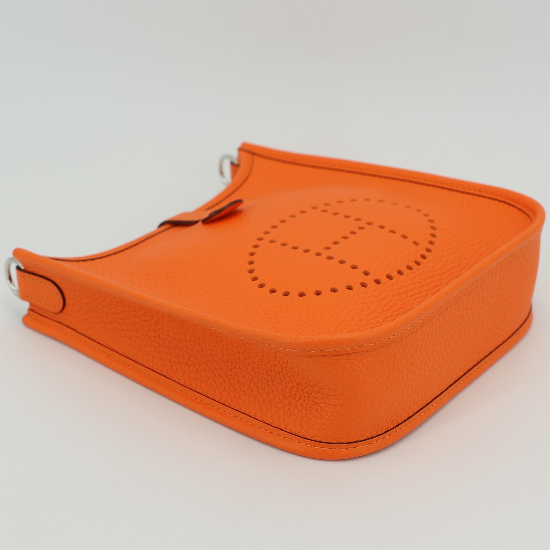 Brand New ( Rank N ) HERMÈS Mini Evelyne 16 Amazone 98cm Feu (9J) Clemence Palladium hardware B (2023) - 3