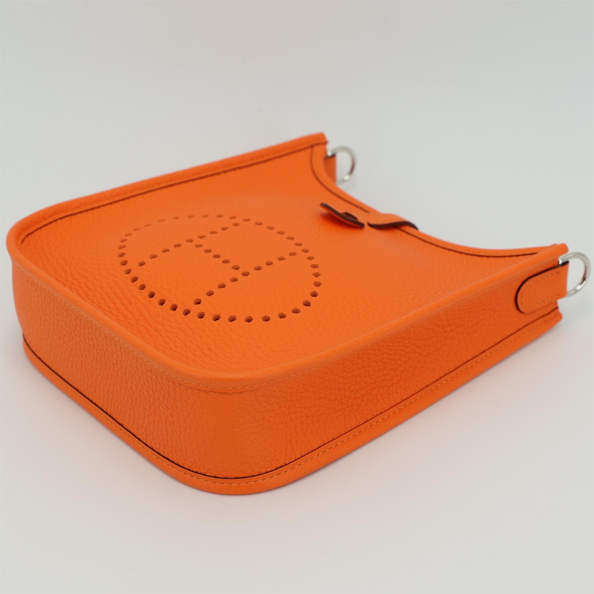 Brand New ( Rank N ) HERMÈS Mini Evelyne 16 Amazone 98cm Feu (9J) Clemence Palladium hardware B (2023) - 4