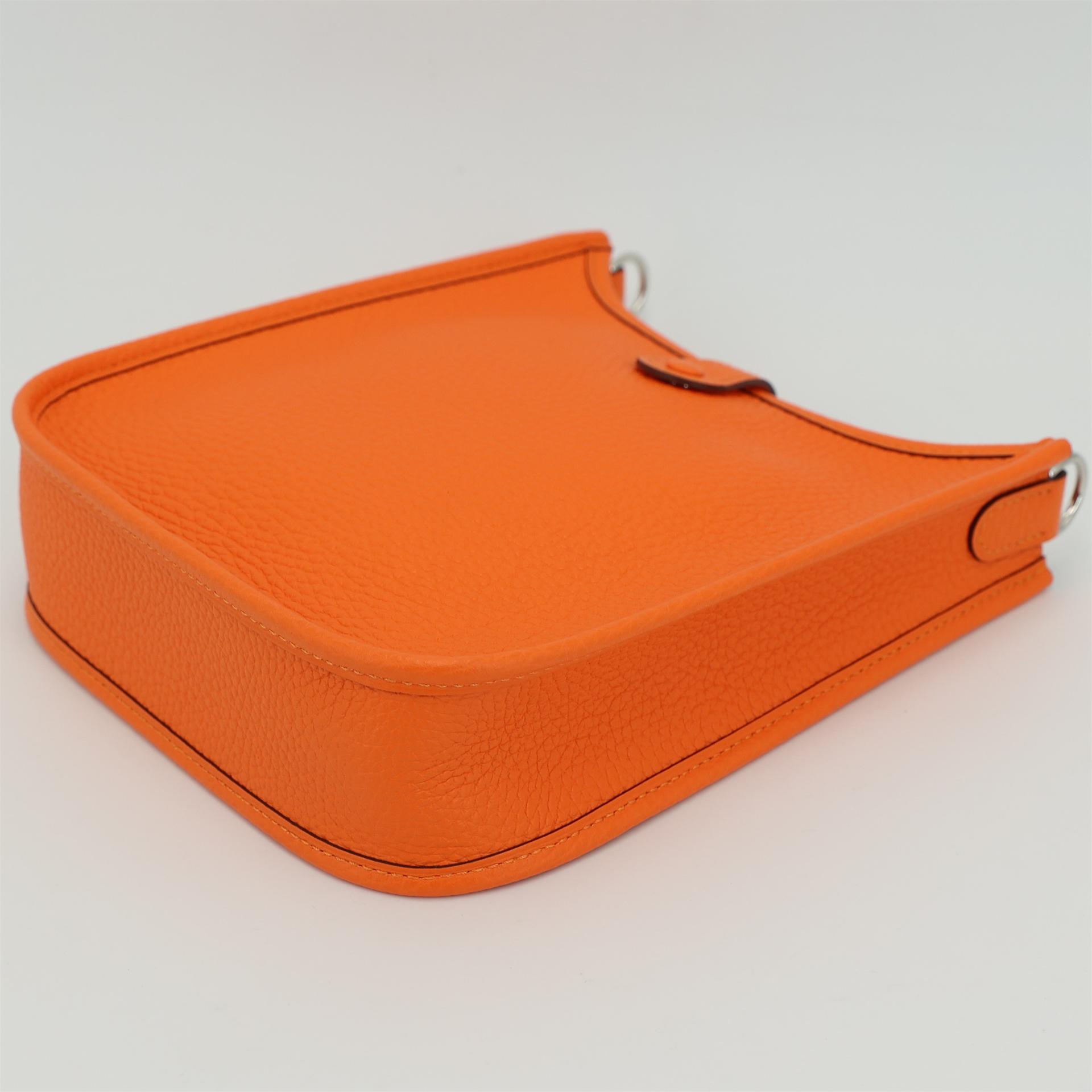 Brand New ( Rank N ) HERMÈS Mini Evelyne 16 Amazone 98cm Feu (9J) Clemence Palladium hardware B (2023) - 6