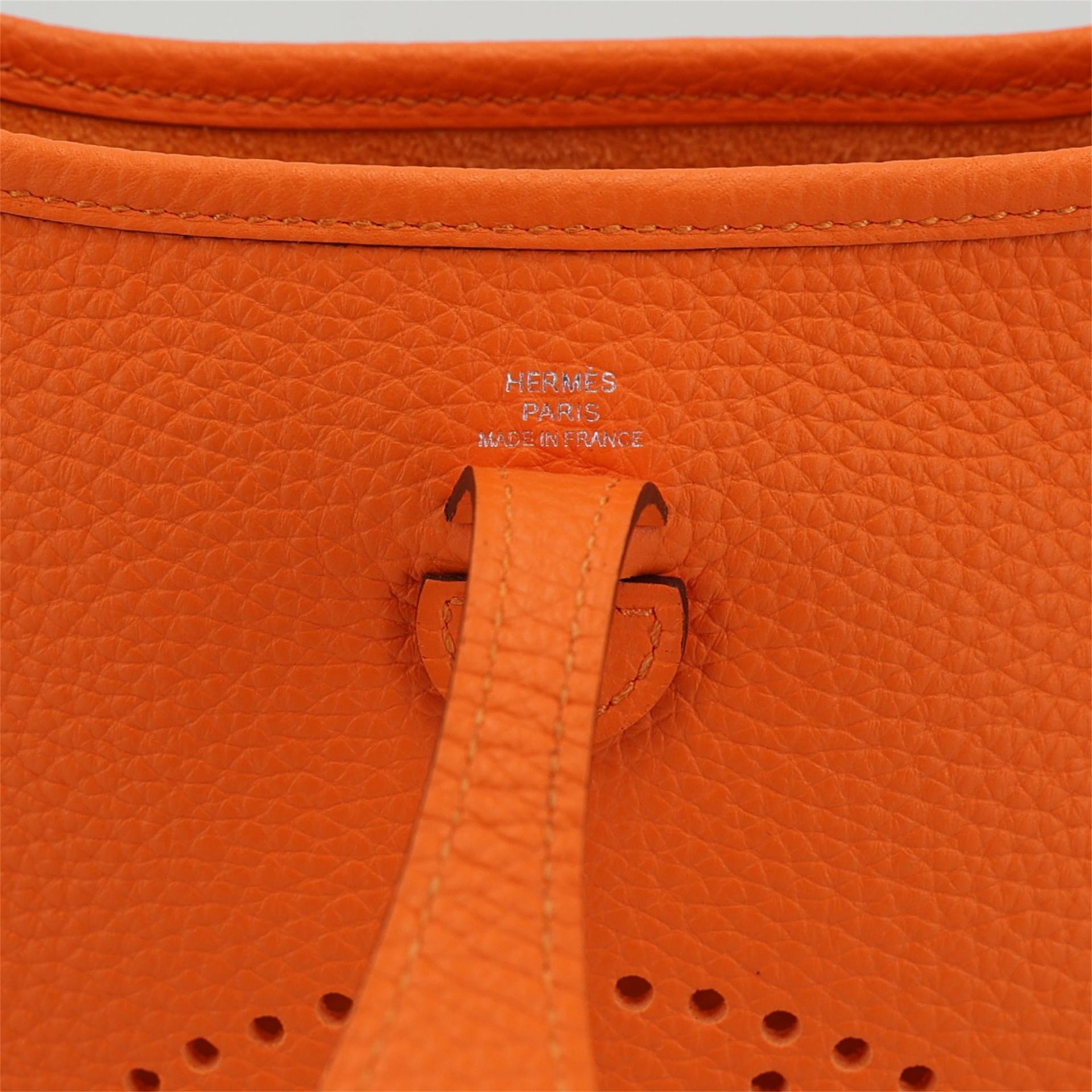 Brand New ( Rank N ) HERMÈS Mini Evelyne 16 Amazone 98cm Feu (9J) Clemence Palladium hardware B (2023) - 10