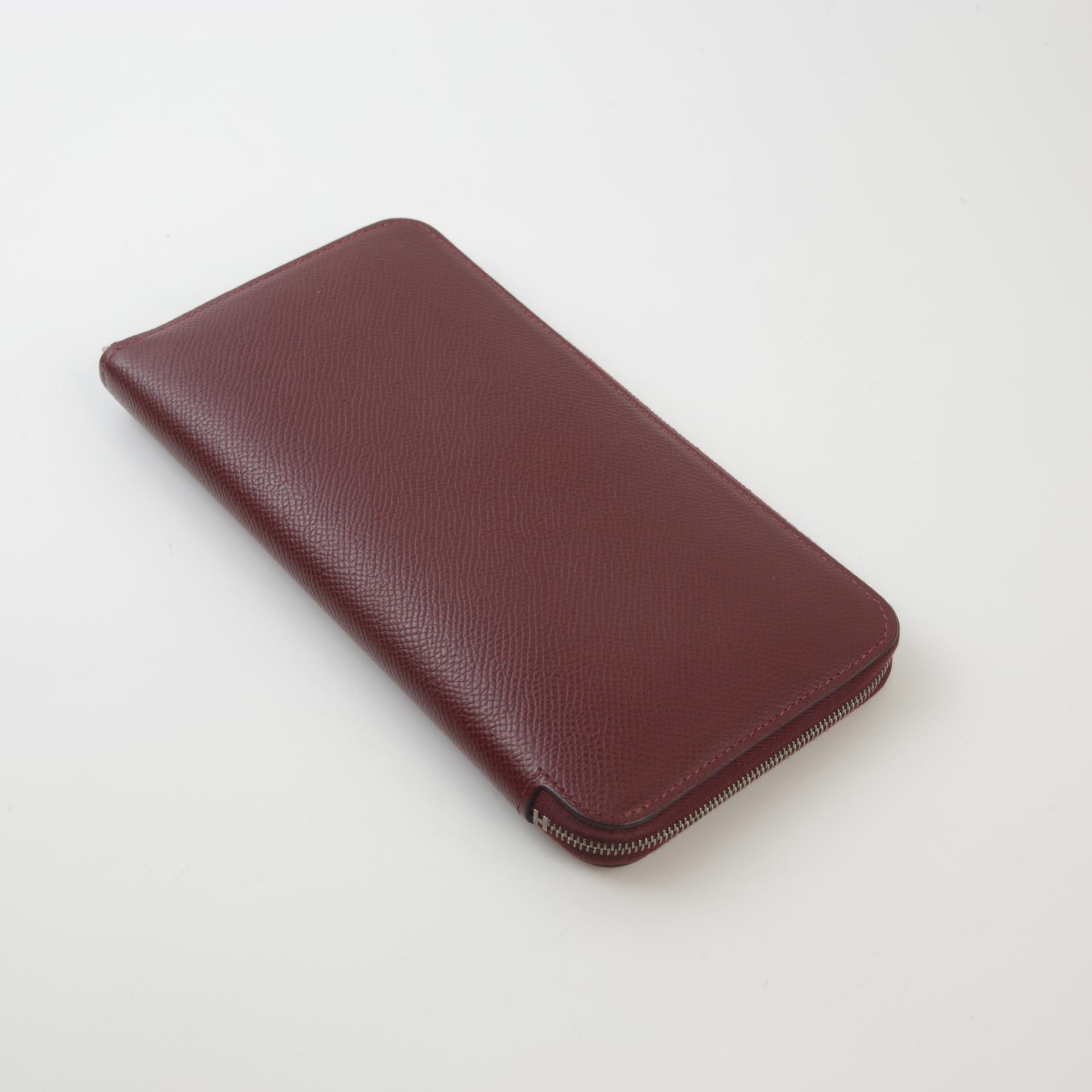 Good ( Rank AB) HERMÈS Silk in Azap Long Wallet  Rouge H (55) Epsom Palladium hardware Z (2021) - 3