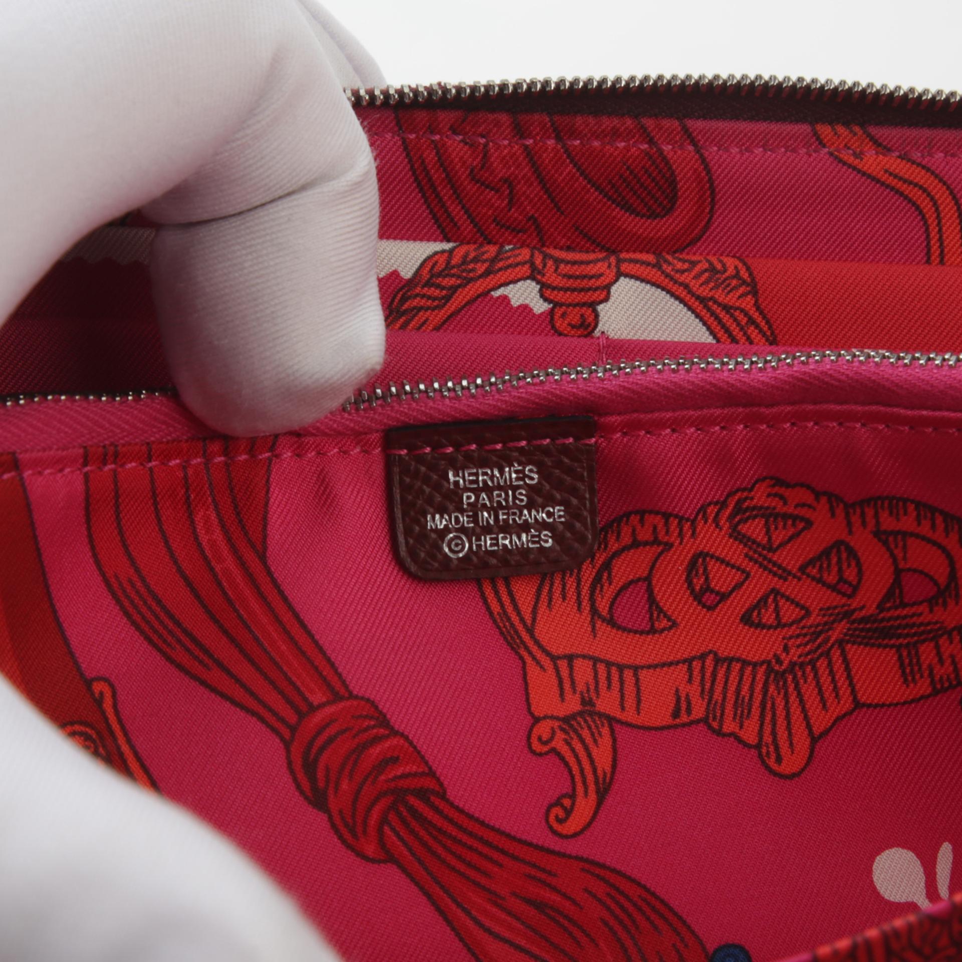 Good ( Rank AB) HERMÈS Silk in Azap Long Wallet  Rouge H (55) Epsom Palladium hardware Z (2021) - 9