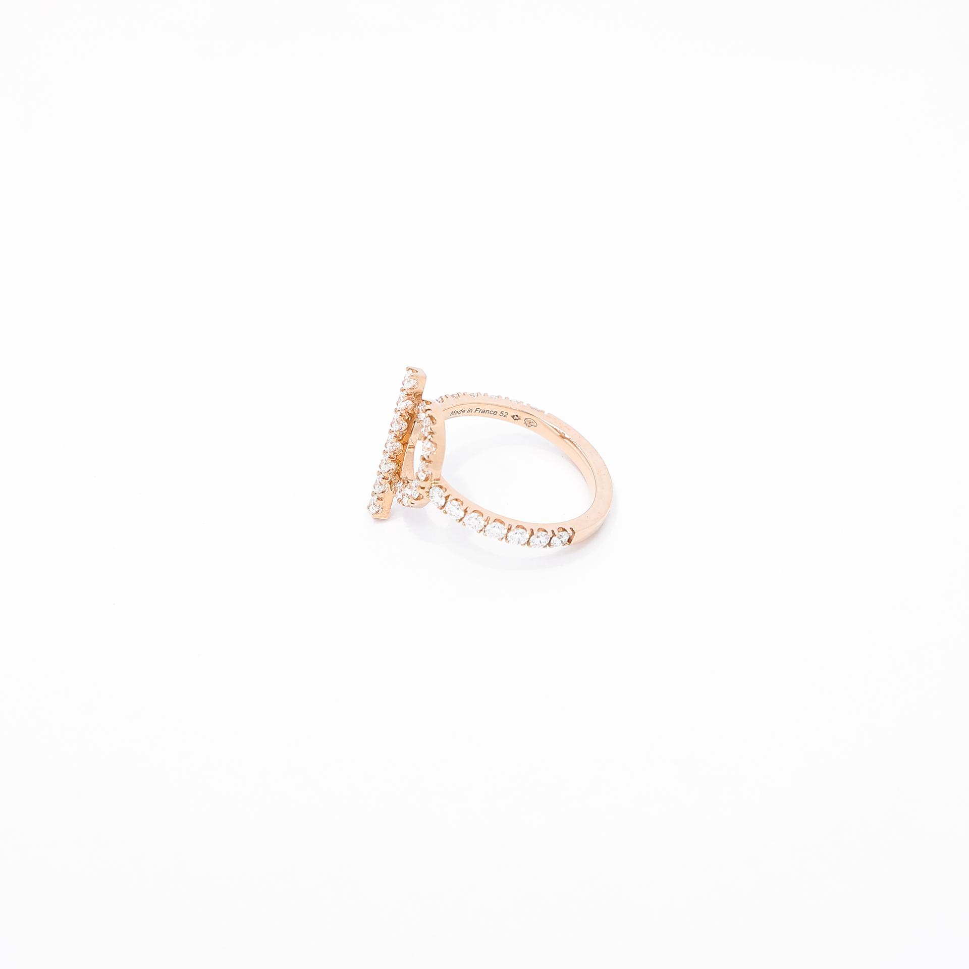 Brand New ( Rank N ) HERMÈS Ring Finesse Rose Gold Rose Gold Diamond Rose Gold hardware - 2