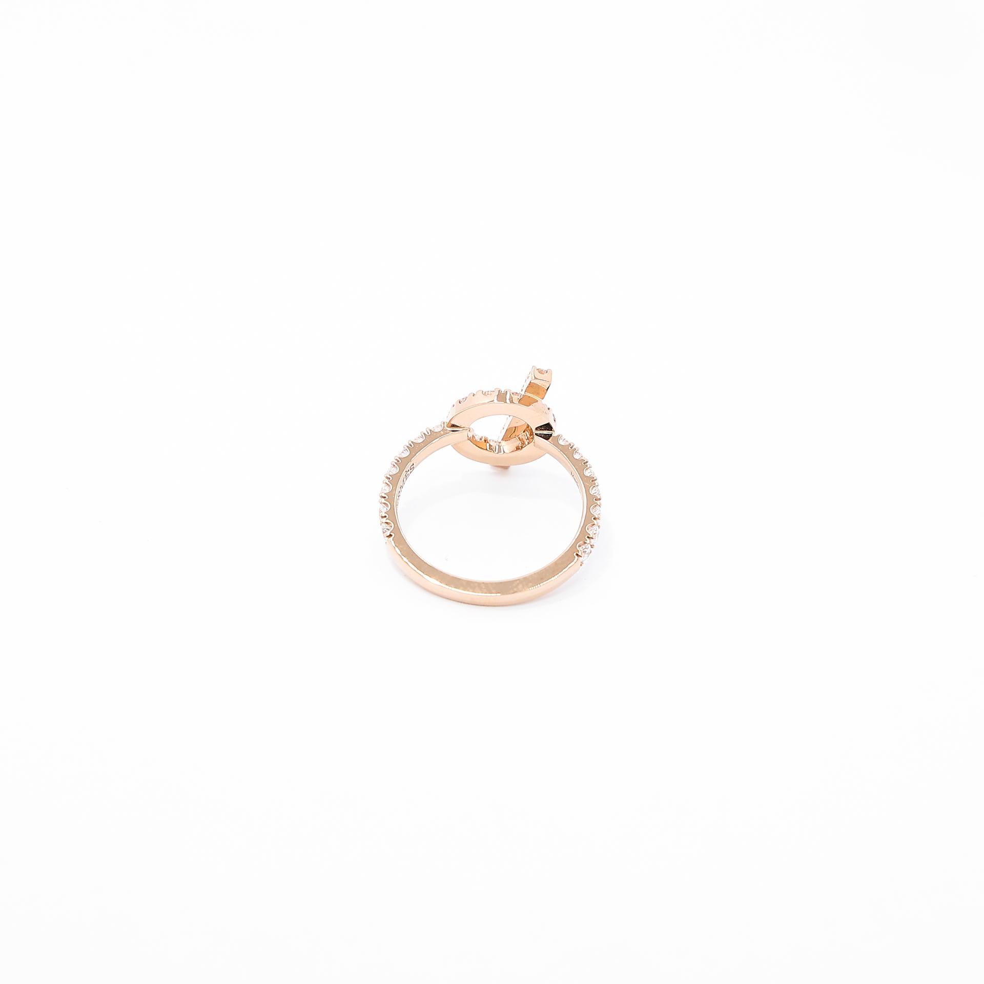 Brand New ( Rank N ) HERMÈS Ring Finesse Rose Gold Rose Gold Diamond Rose Gold hardware - 3