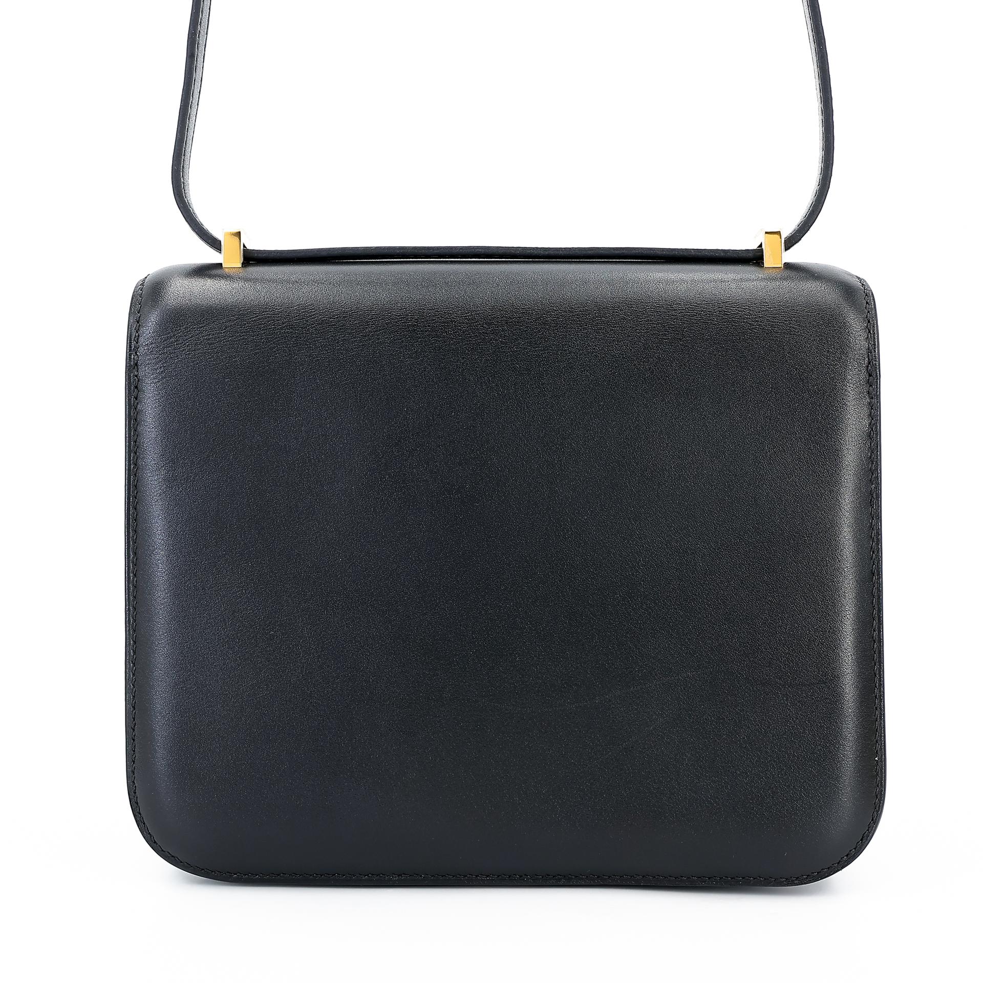 Very Good ( Rank A) HERMÈS Constance Mini Black (89) Tadelakt Gold hardware Z (2021) - 2
