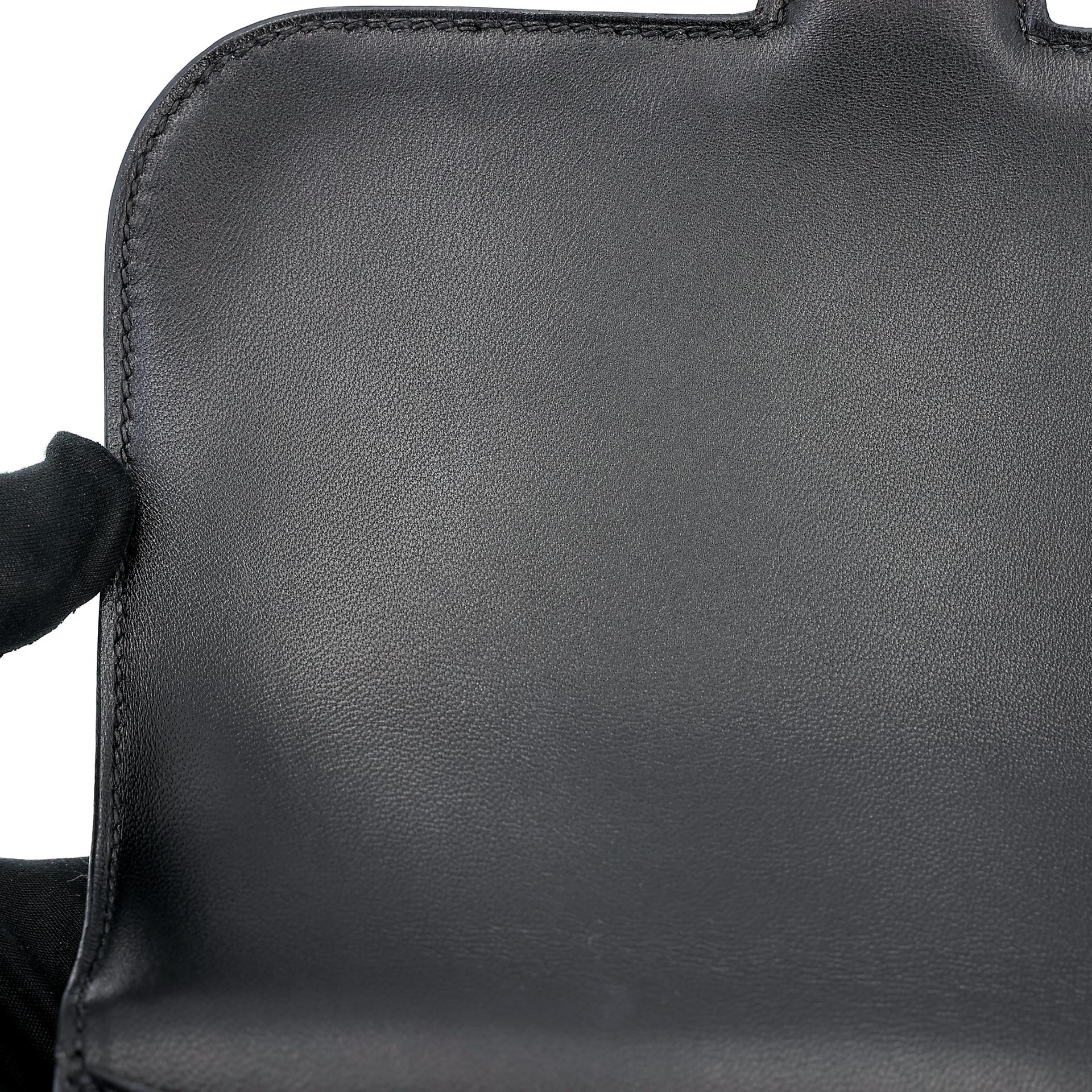 Very Good ( Rank A) HERMÈS Constance Mini Black (89) Tadelakt Gold hardware Z (2021) - 19
