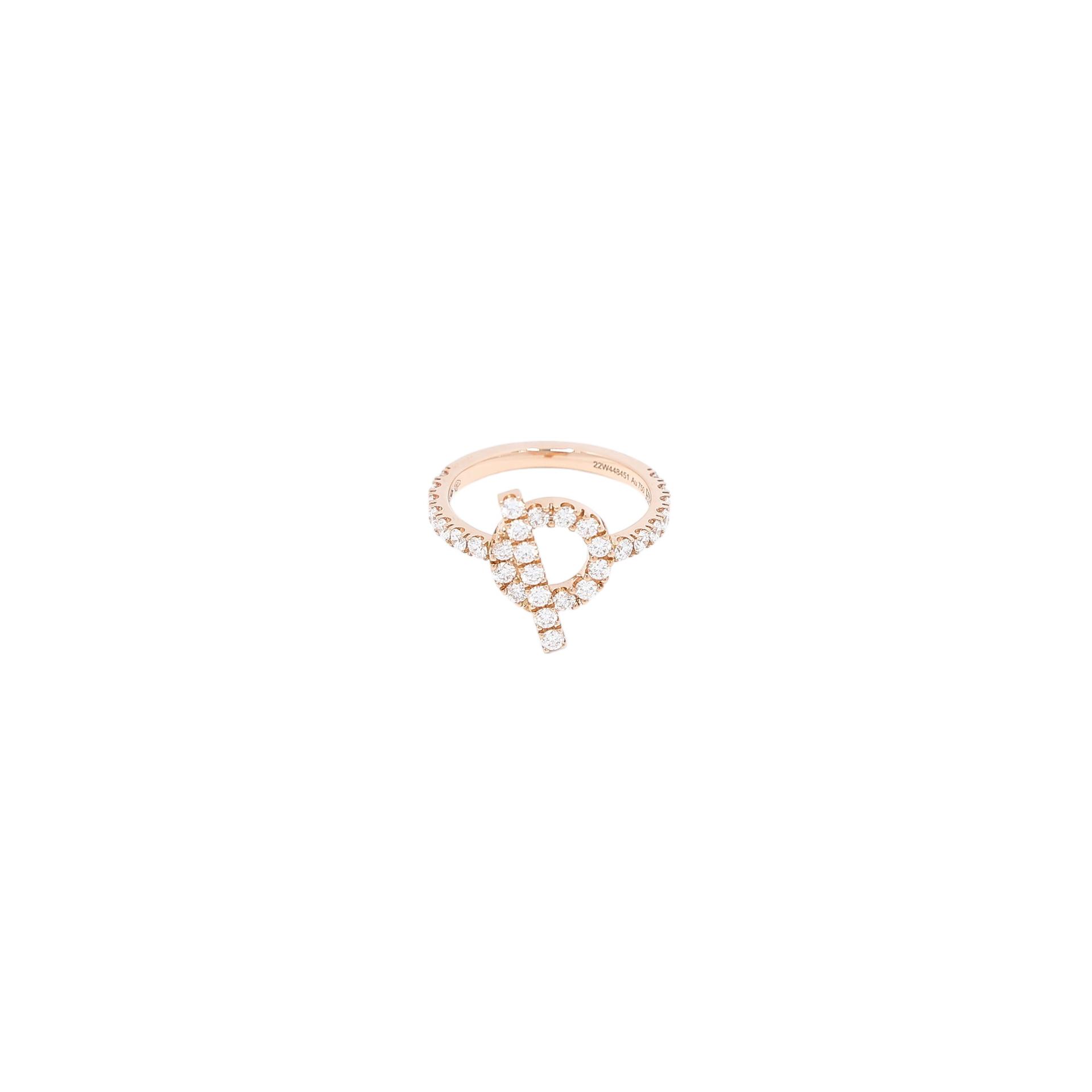 Brand New ( Rank N ) HERMÈS Ring Finesse Rose Gold Rose Gold Diamond Rose Gold hardware - 1