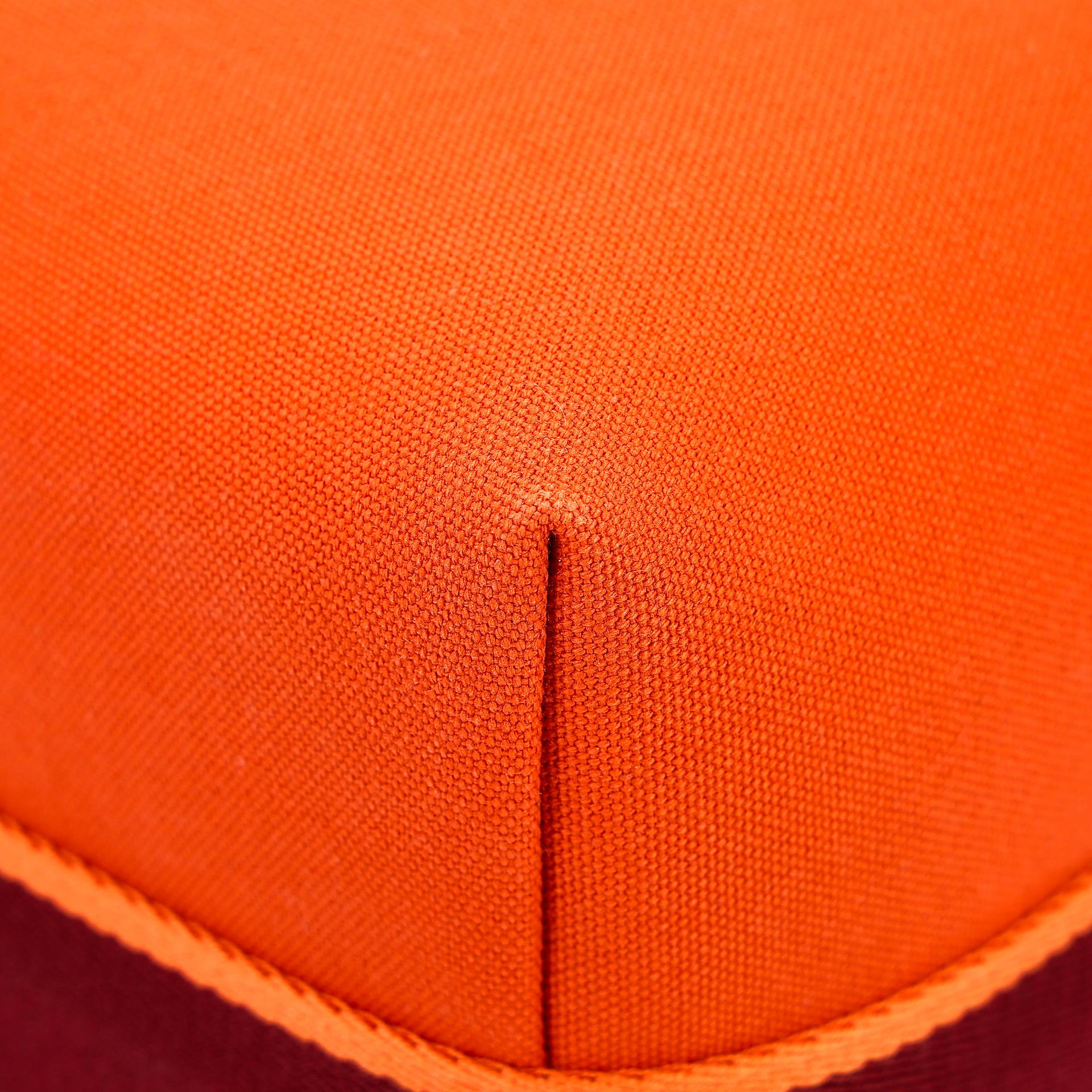 Unused ( Rank NS ) HERMÈS Bride-a-Brac Case GM Orange (93) Feu (9J) Canvas Palladium hardware - 9