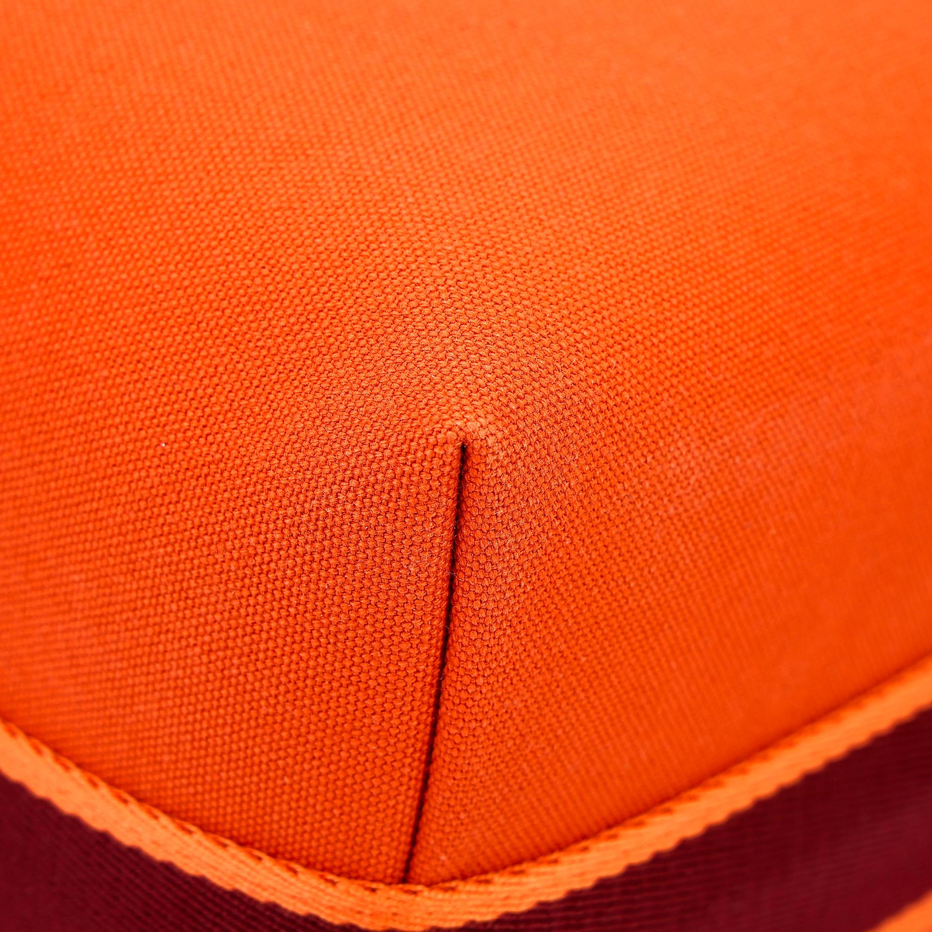 Unused ( Rank NS ) HERMÈS Bride-a-Brac Case GM Orange (93) Feu (9J) Canvas Palladium hardware - 10