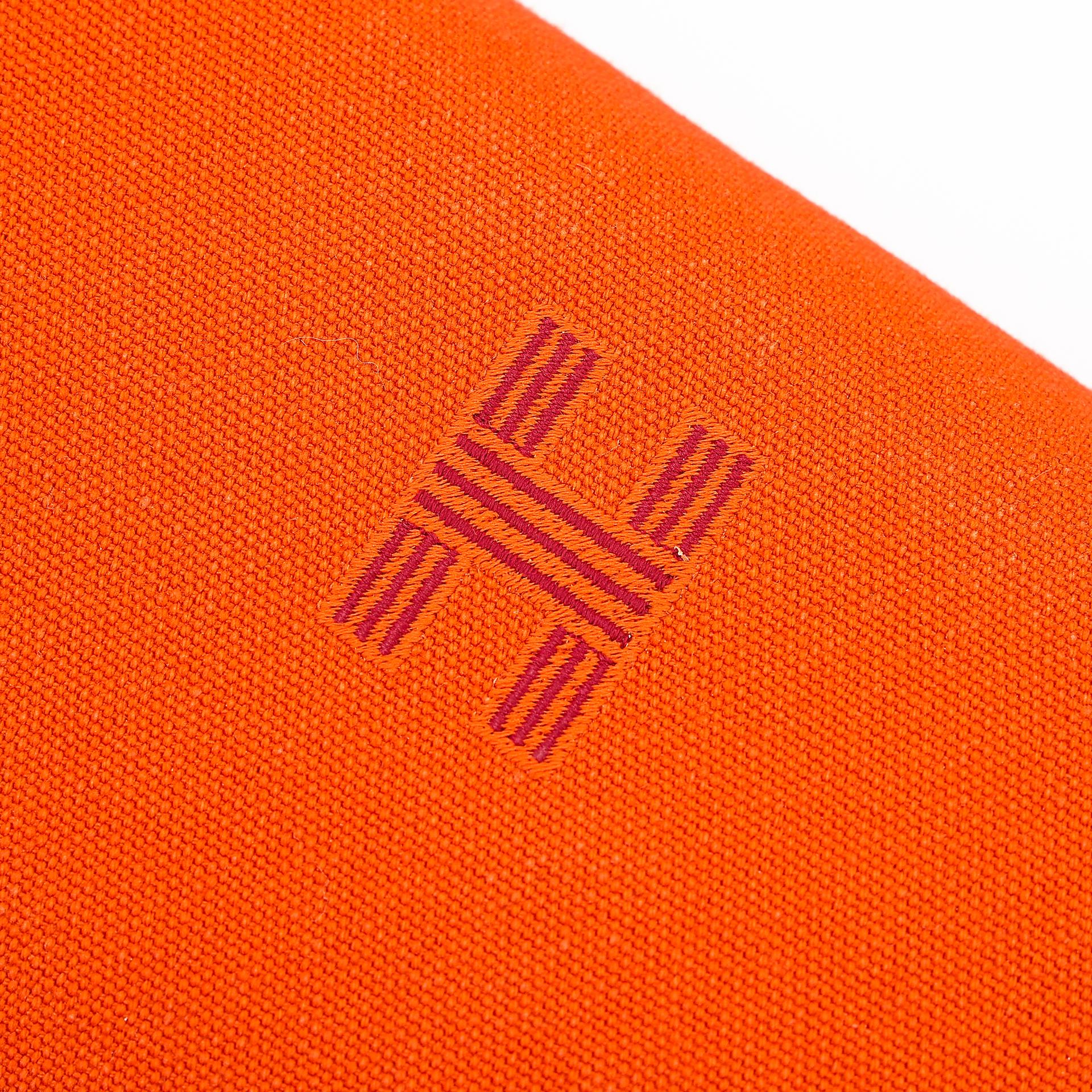 Unused ( Rank NS ) HERMÈS Bride-a-Brac Case GM Orange (93) Feu (9J) Canvas Palladium hardware - 13