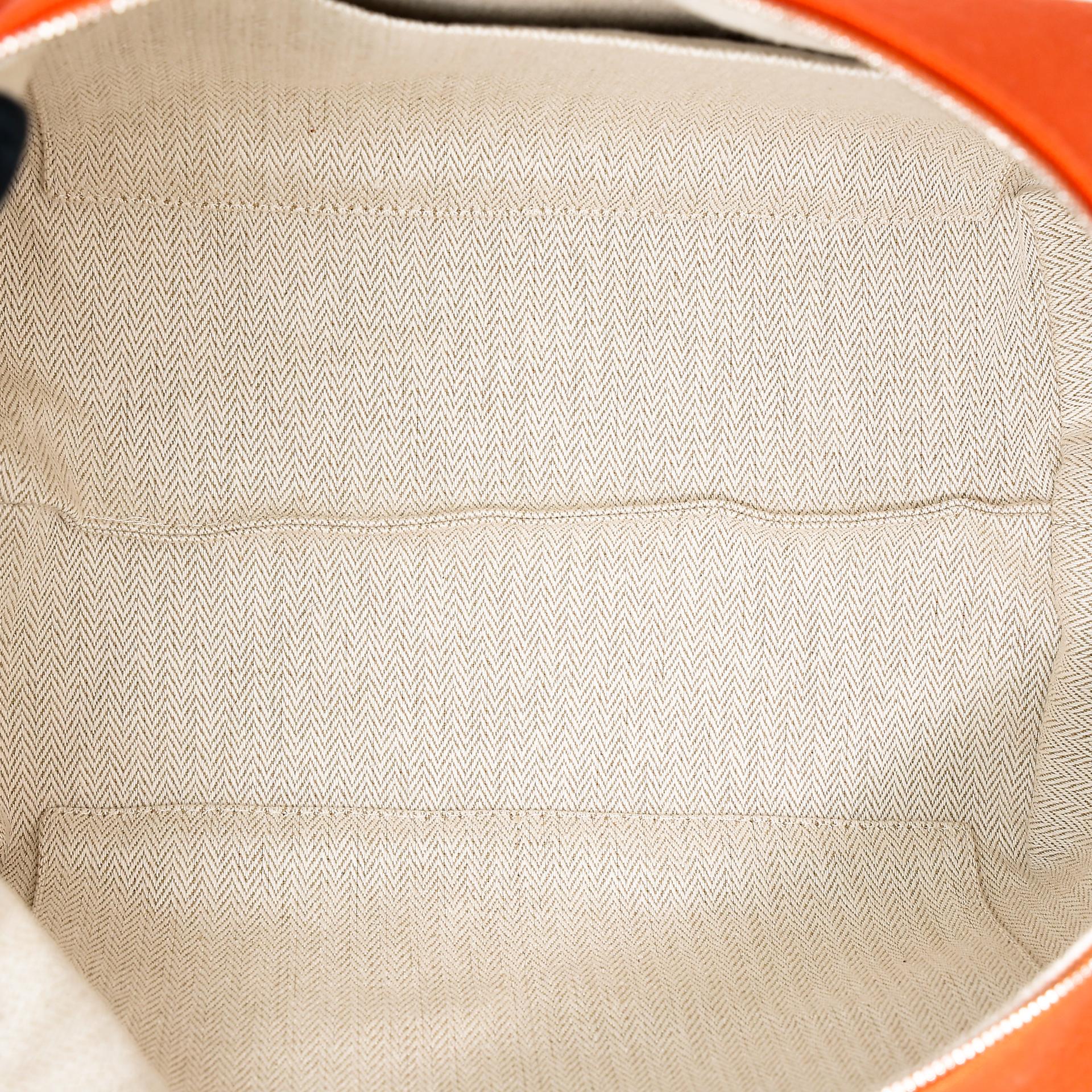 Unused ( Rank NS ) HERMÈS Bride-a-Brac Case GM Orange (93) Feu (9J) Canvas Palladium hardware - 17