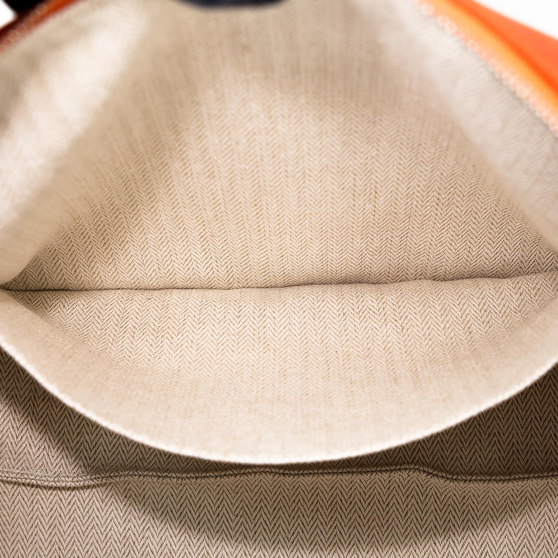 Unused ( Rank NS ) HERMÈS Bride-a-Brac Case GM Orange (93) Feu (9J) Canvas Palladium hardware - 18