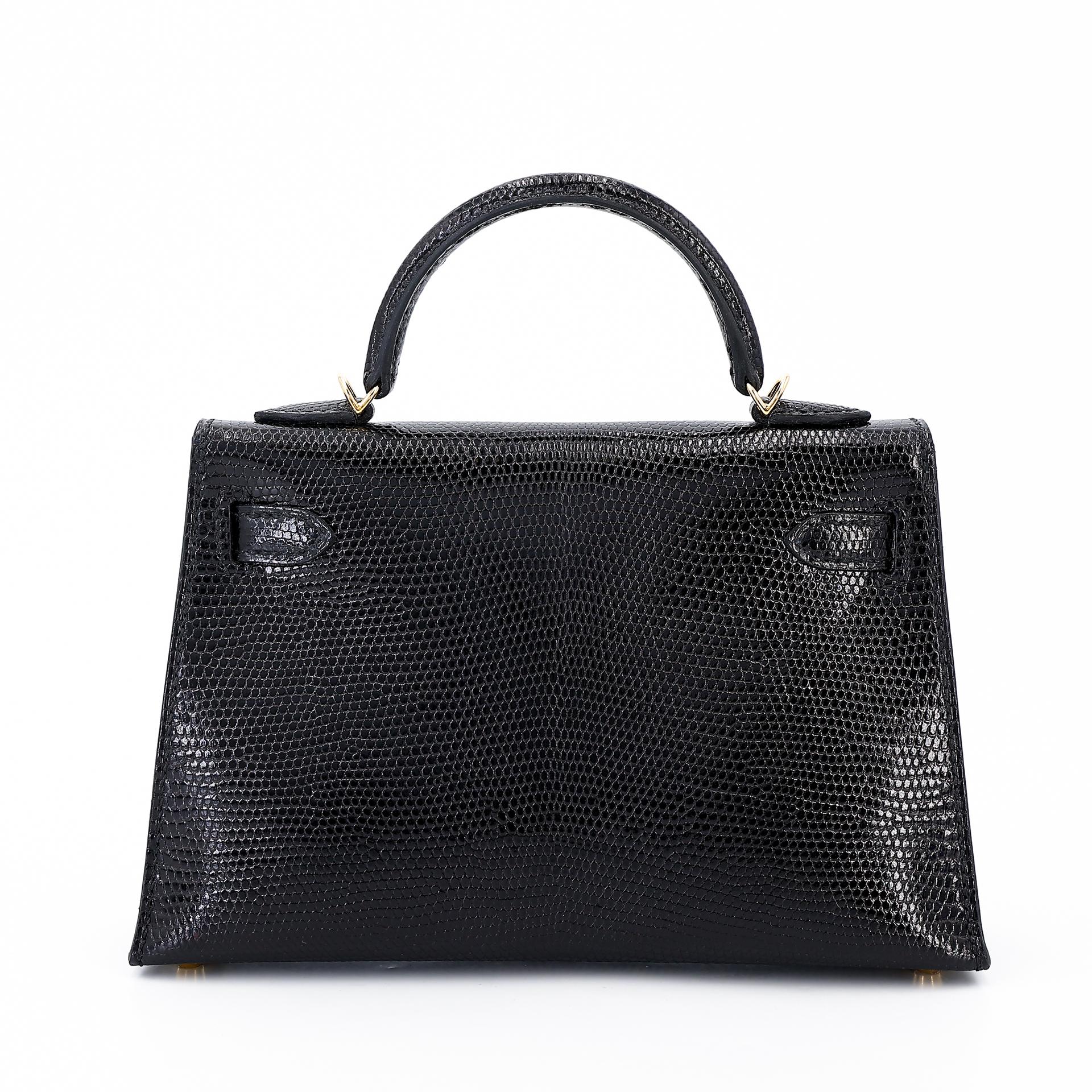 ランク N 新品 HERMÈS エルメス ミニケリー2 ブラック (89) リザード ゴールド金具 U刻印 - 2