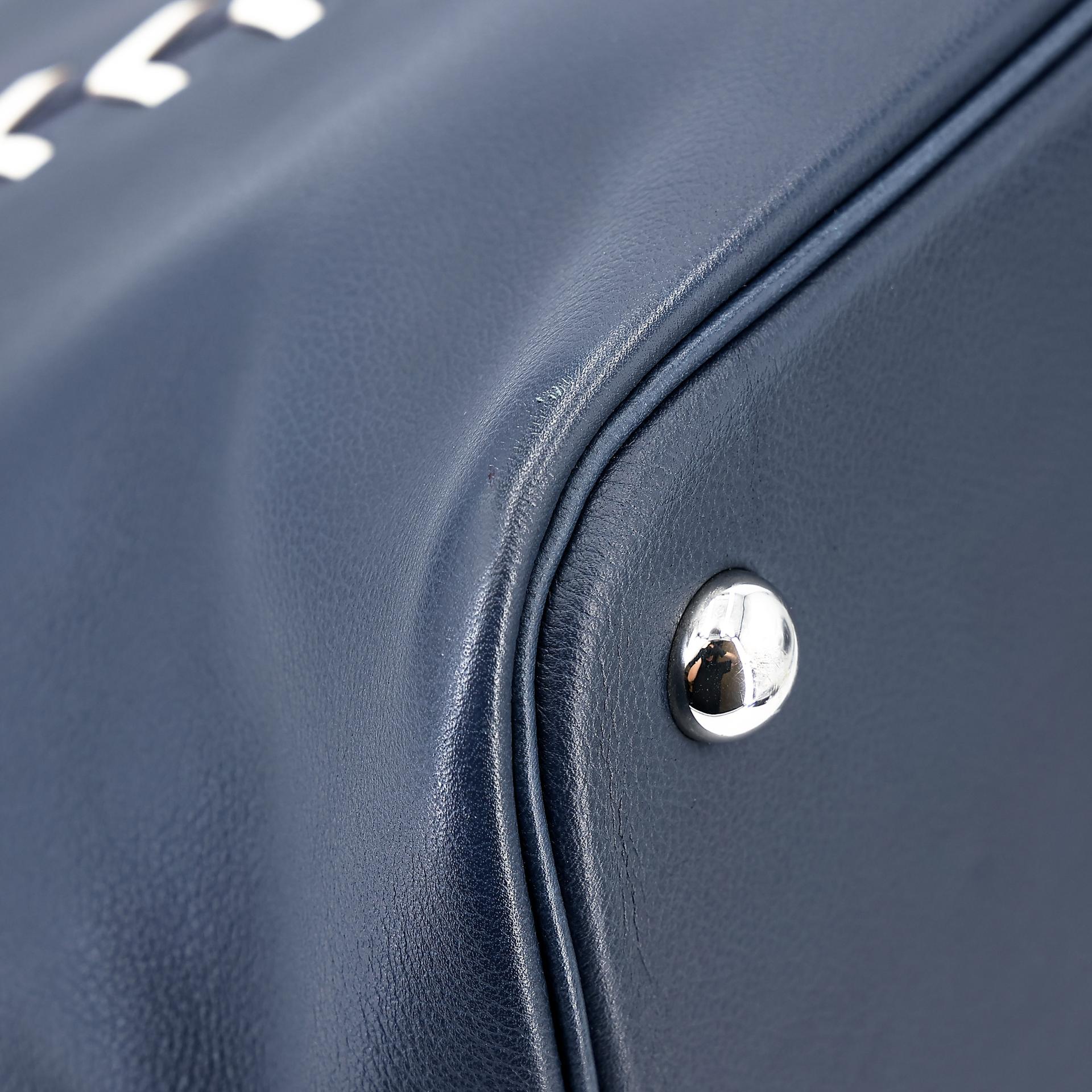 Very Good ( Rank A) HERMÈS Bolide 45 1923 Baseball Bleu Nuit (2Z) Evercolor Palladium hardware C (2018) - 12