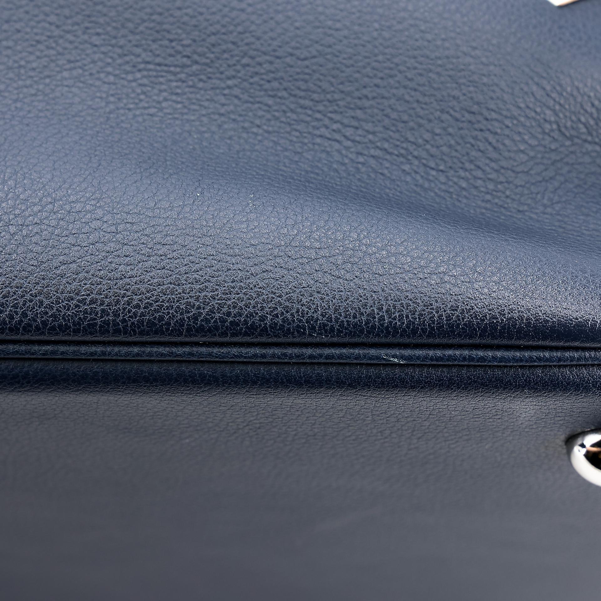 Very Good ( Rank A) HERMÈS Bolide 45 1923 Baseball Bleu Nuit (2Z) Evercolor Palladium hardware C (2018) - 13