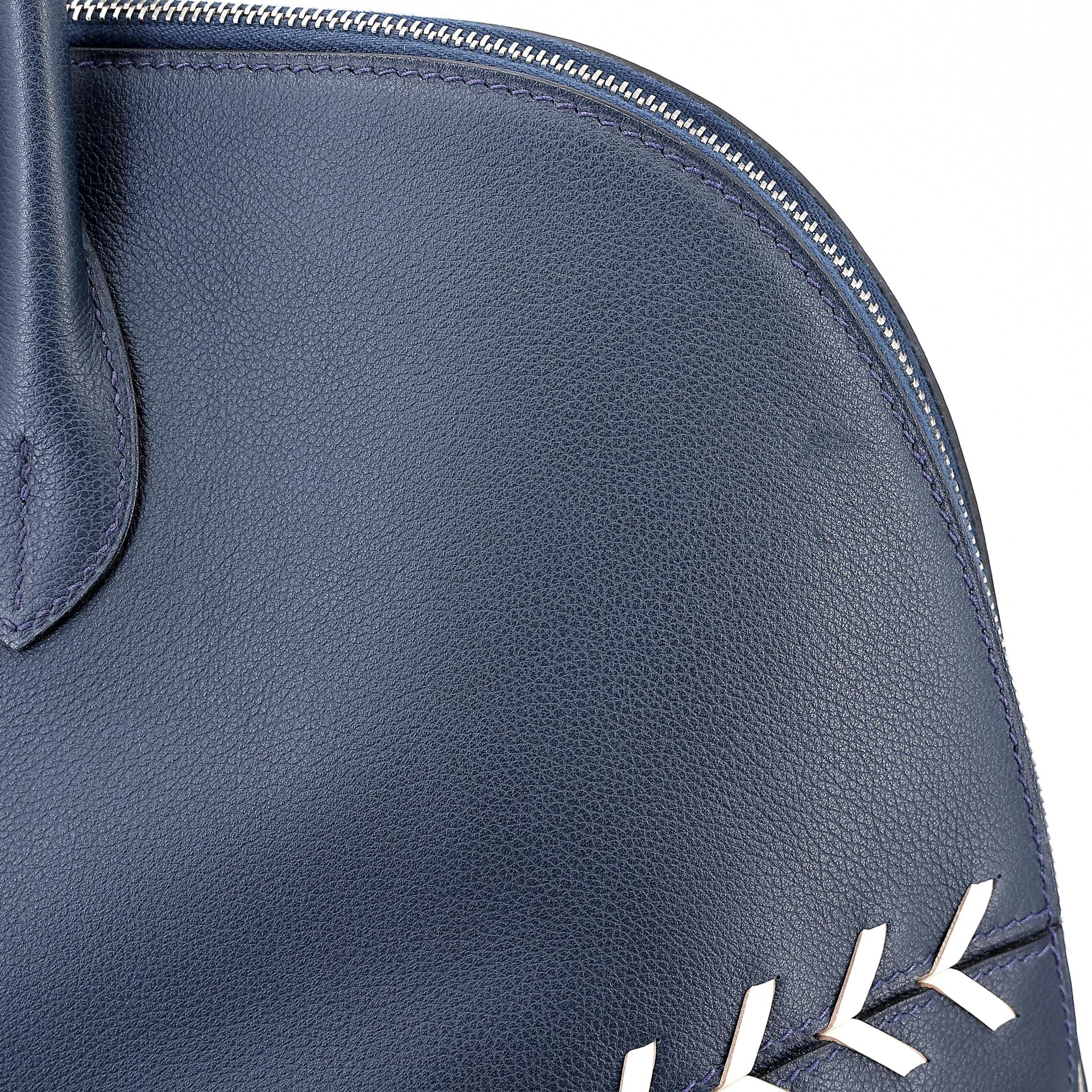 Very Good ( Rank A) HERMÈS Bolide 45 1923 Baseball Bleu Nuit (2Z) Evercolor Palladium hardware C (2018) - 16