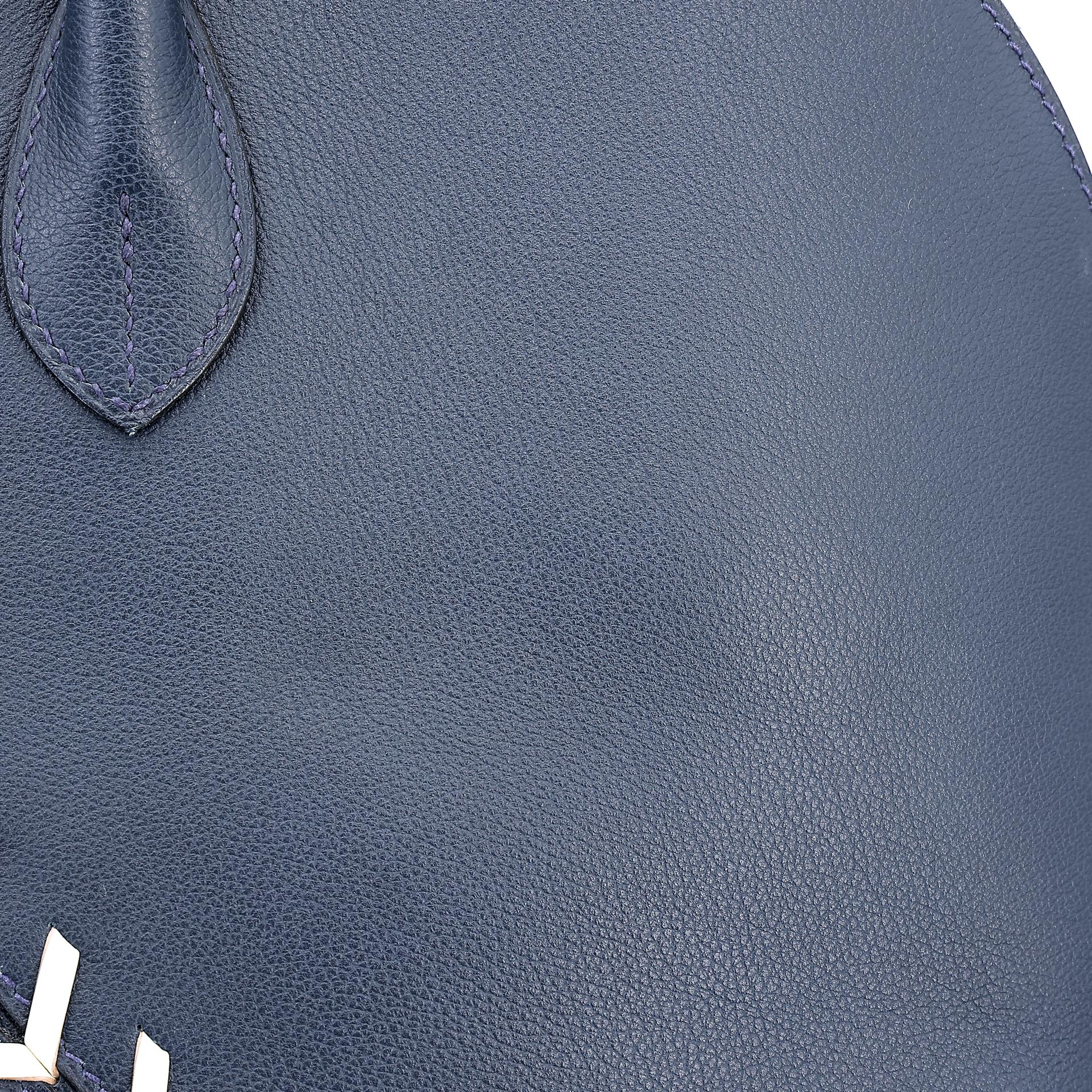 Very Good ( Rank A) HERMÈS Bolide 45 1923 Baseball Bleu Nuit (2Z) Evercolor Palladium hardware C (2018) - 20