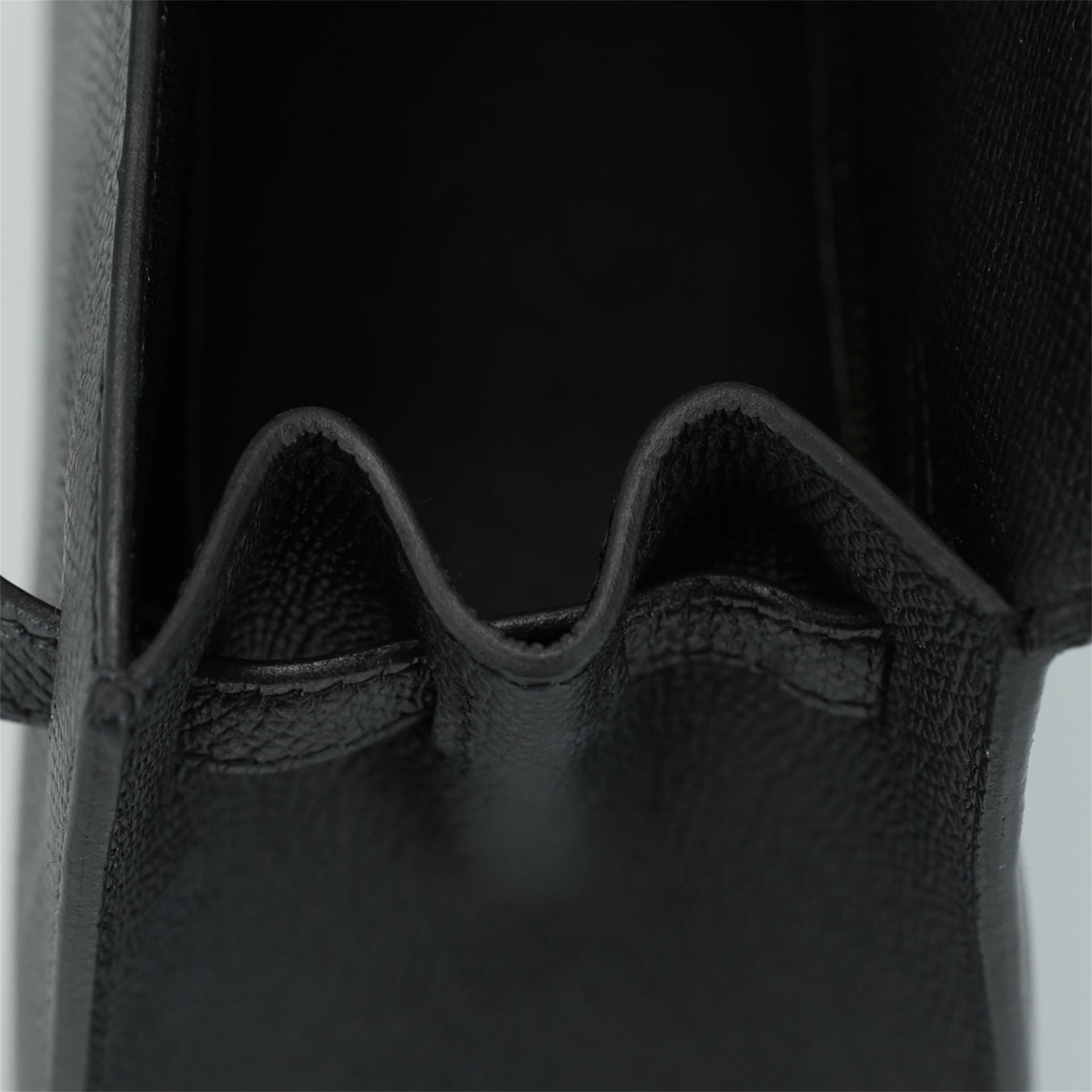 Very Good ( Rank A) HERMÈS Kelly 25 Sellier Black (89) Epsom Gold hardware T (2015) - 14