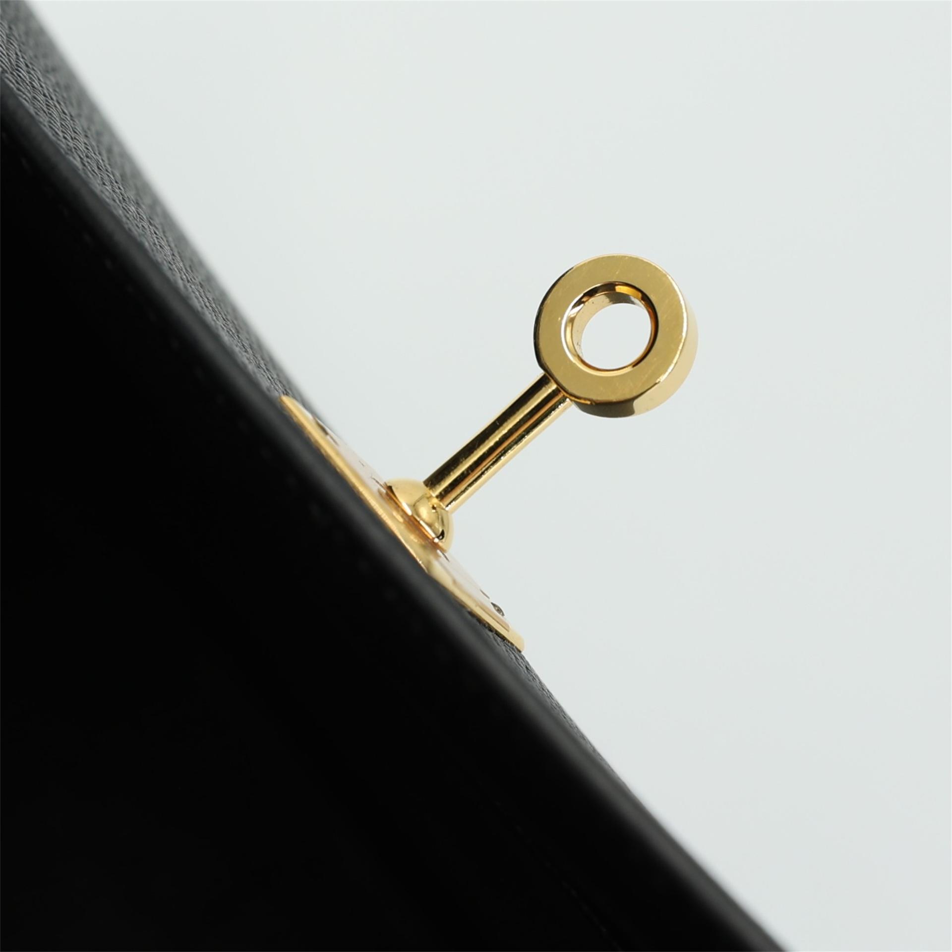 Very Good ( Rank A) HERMÈS Kelly 25 Sellier Black (89) Epsom Gold hardware T (2015) - 10