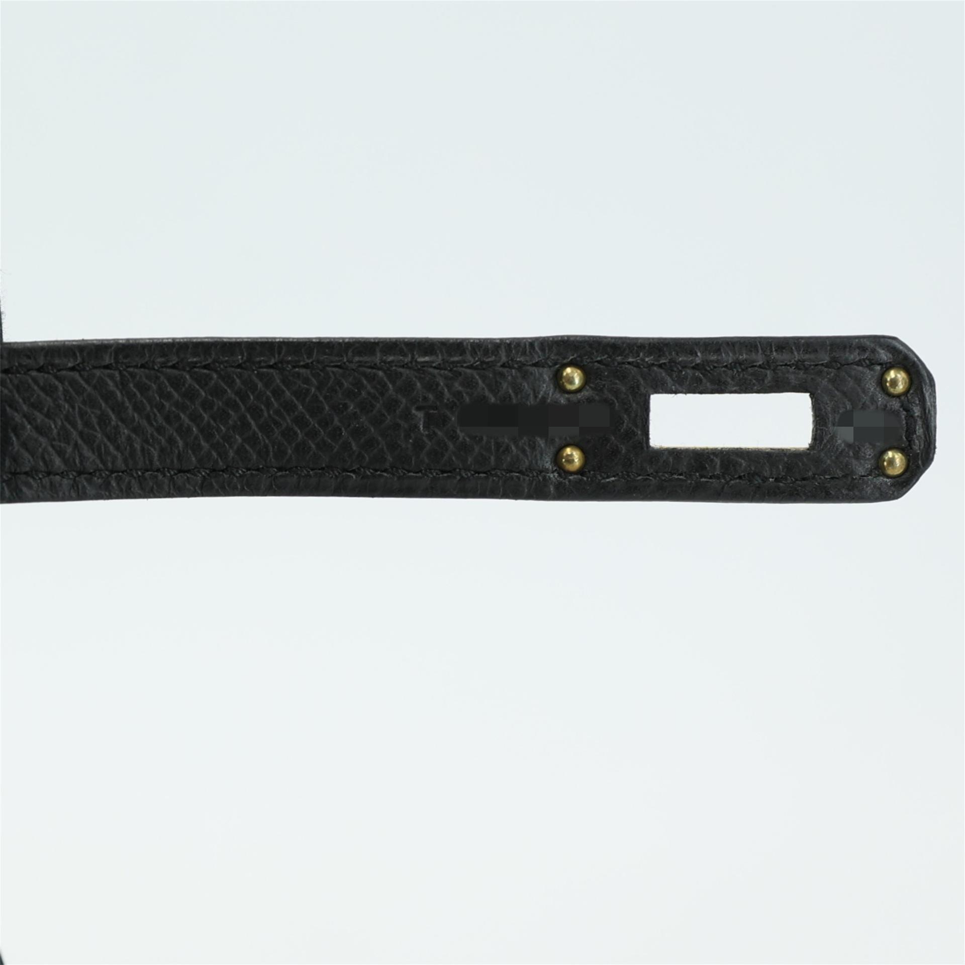 Very Good ( Rank A) HERMÈS Kelly 25 Sellier Black (89) Epsom Gold hardware T (2015) - 11