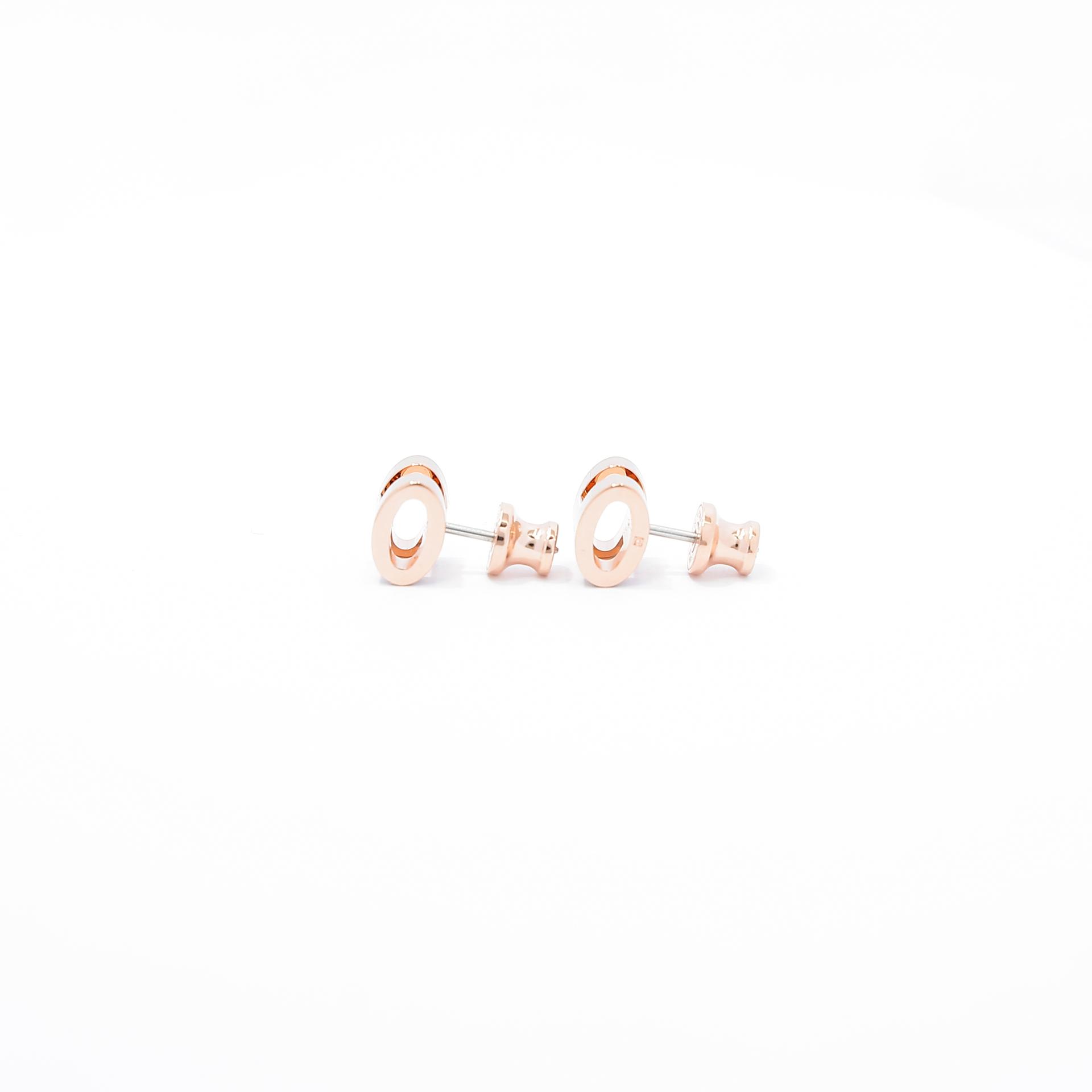 Brand New ( Rank N ) HERMÈS Mini Pop H earrings Marron Glace Rose Gold hardware - 5