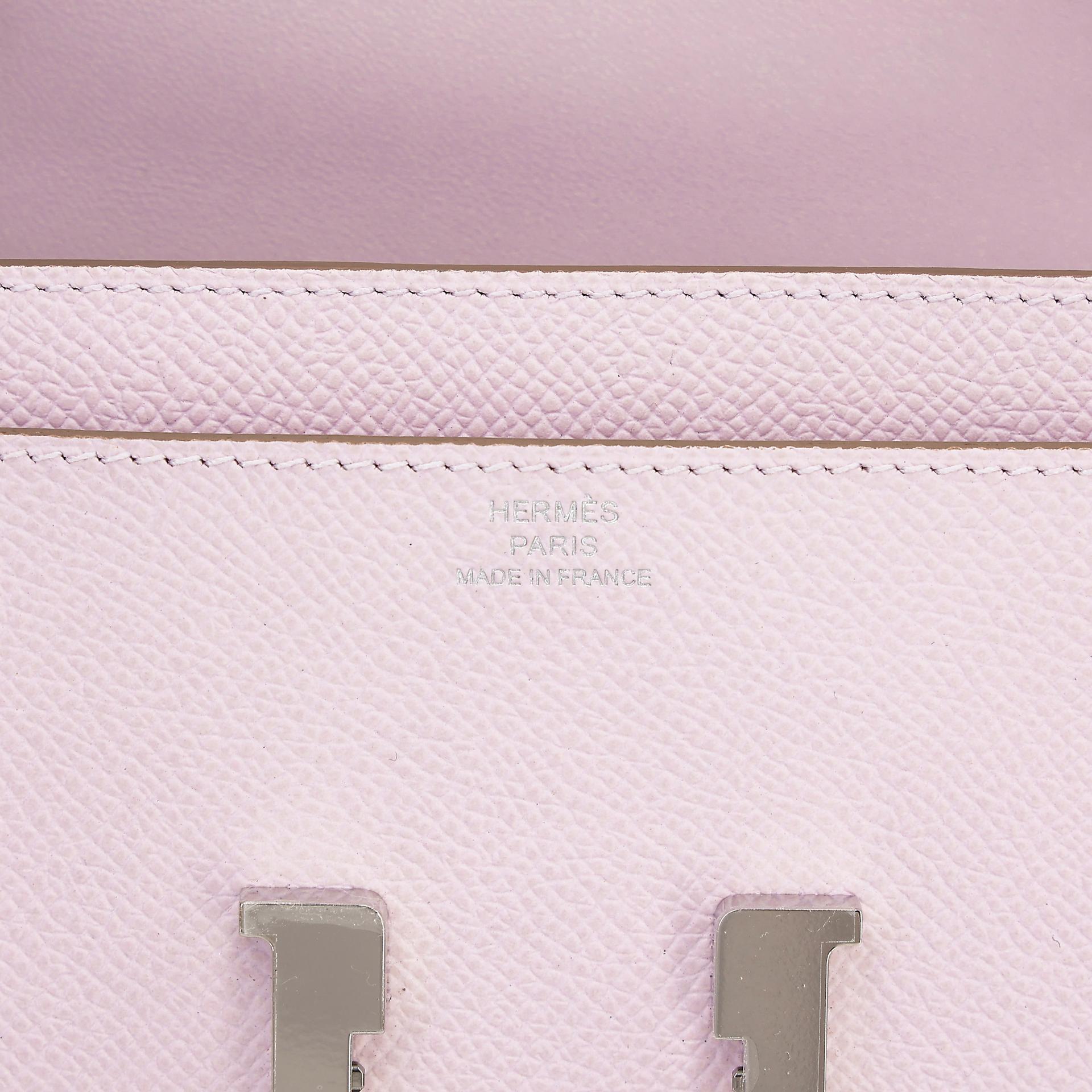 Brand New ( Rank N ) HERMÈS Constance To Go Mauve Pale (09) Epsom Palladium hardware W (2024) - 10