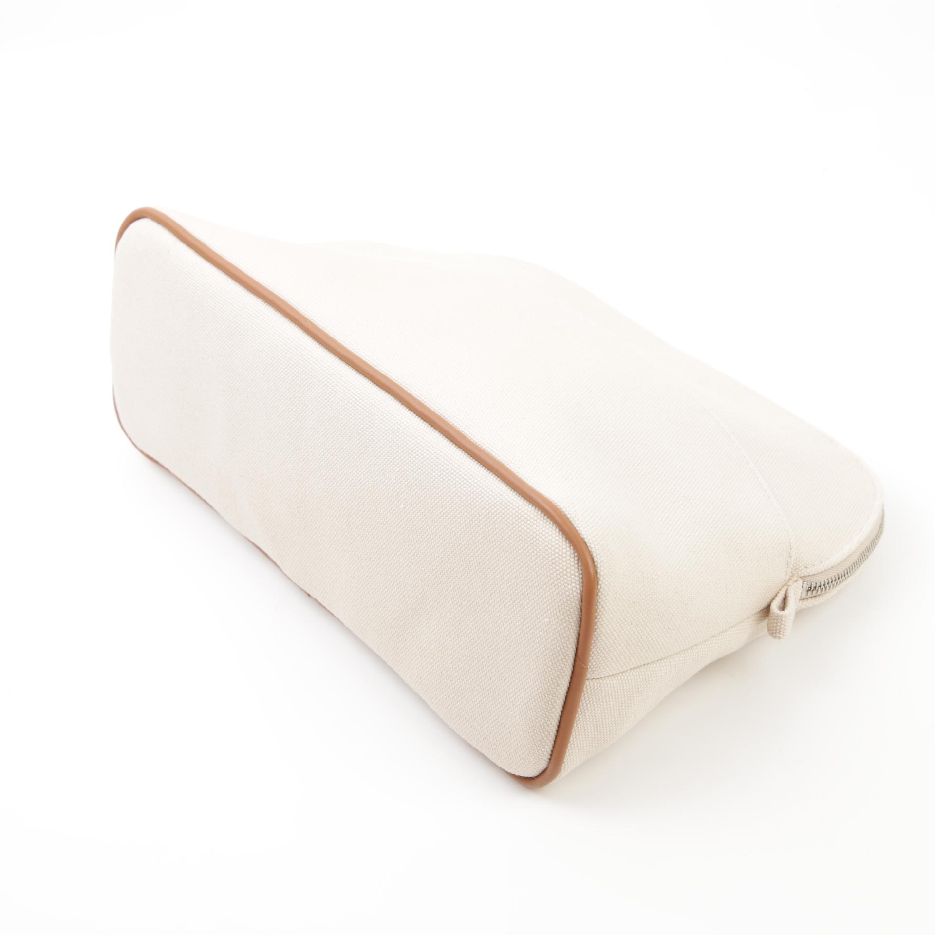 Unused ( Rank NS ) HERMÈS Bolide Pouch Orange Beige Canvas Palladium hardware - 4