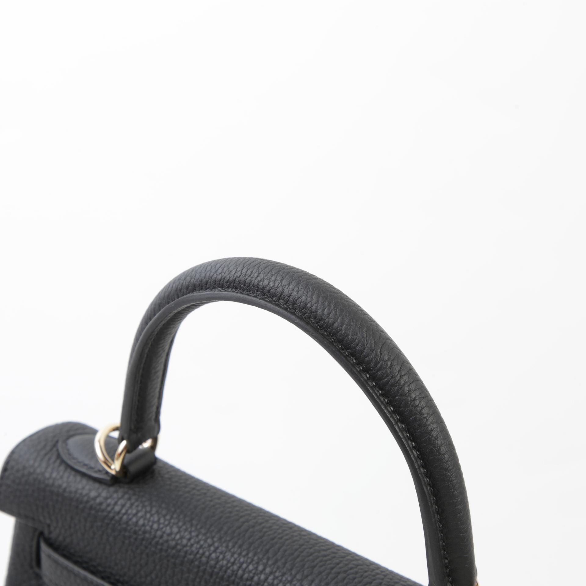 Brand New ( Rank N ) HERMÈS Kelly 25 Black (89) Togo Permabrass hardware W (2024) - 3