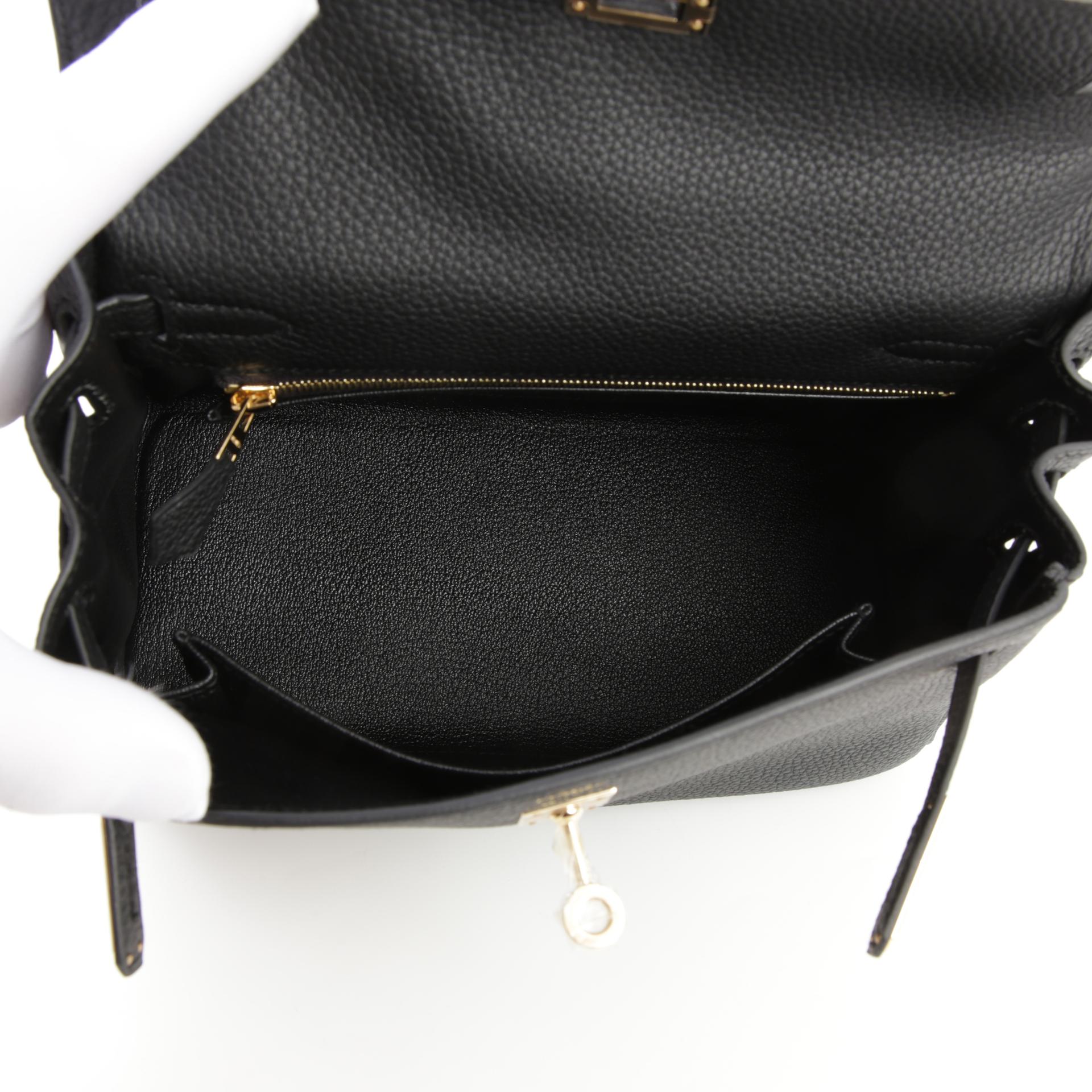 Brand New ( Rank N ) HERMÈS Kelly 25 Black (89) Togo Permabrass hardware W (2024) - 10