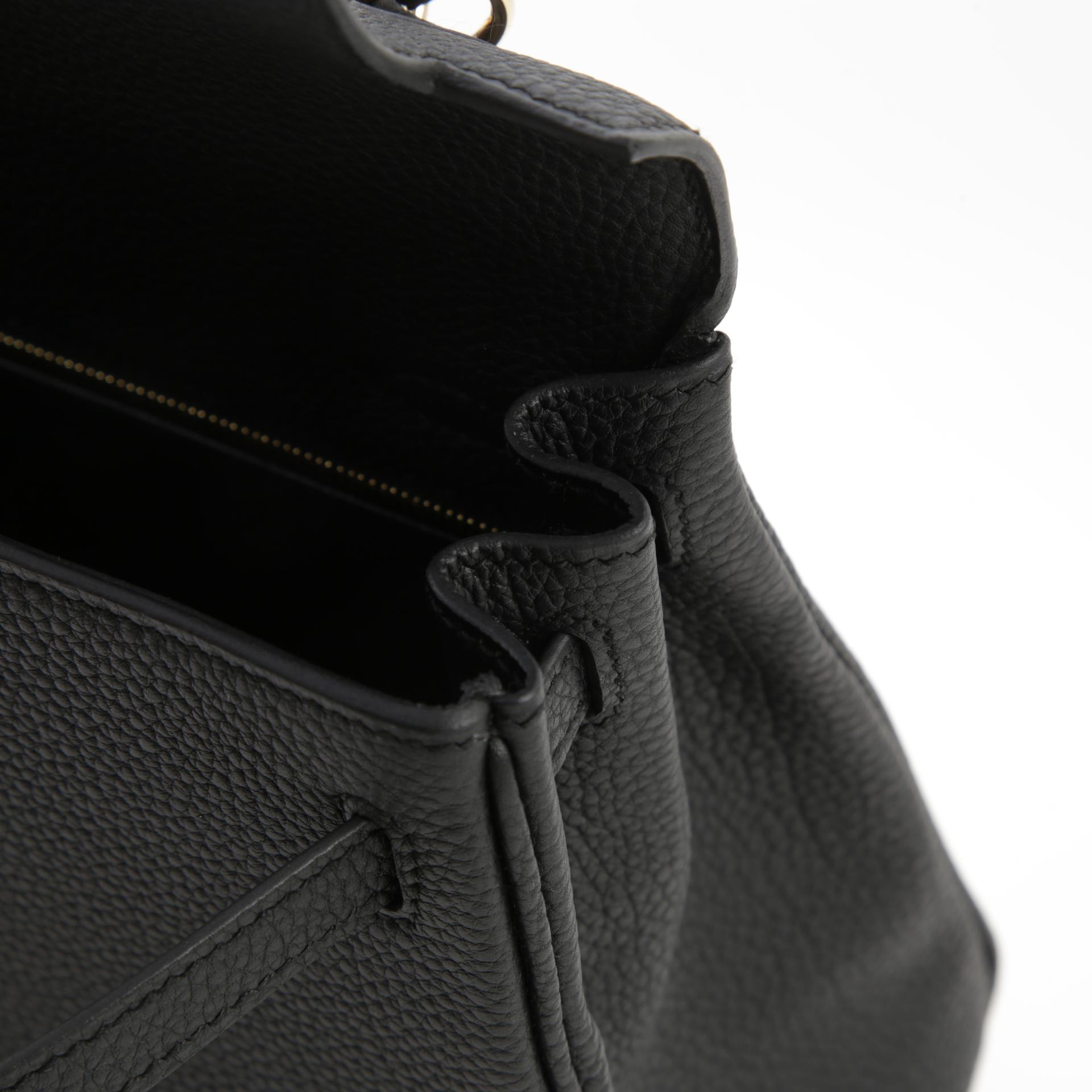 Brand New ( Rank N ) HERMÈS Kelly 25 Black (89) Togo Permabrass hardware W (2024) - 11