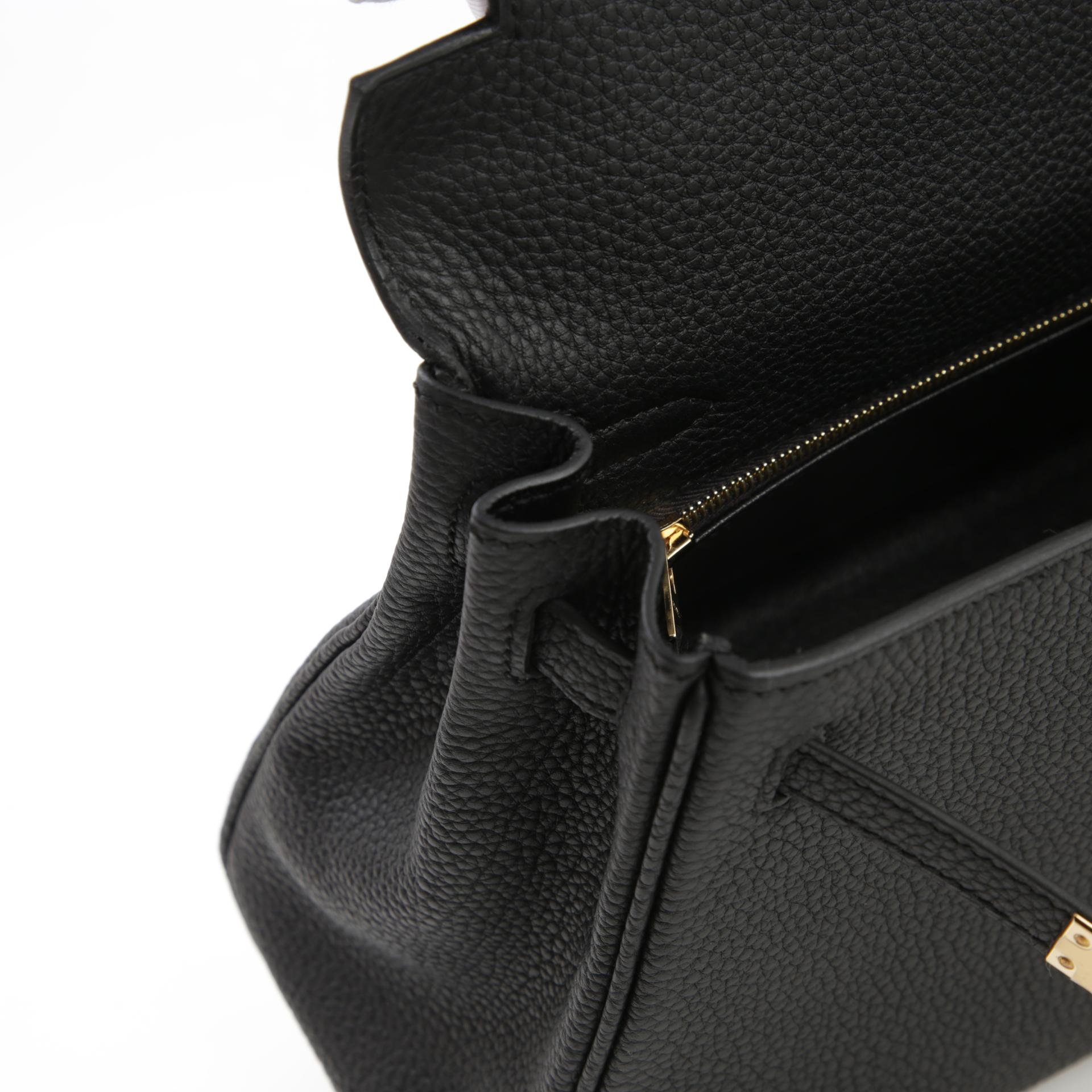 Brand New ( Rank N ) HERMÈS Kelly 25 Black (89) Togo Permabrass hardware W (2024) - 12