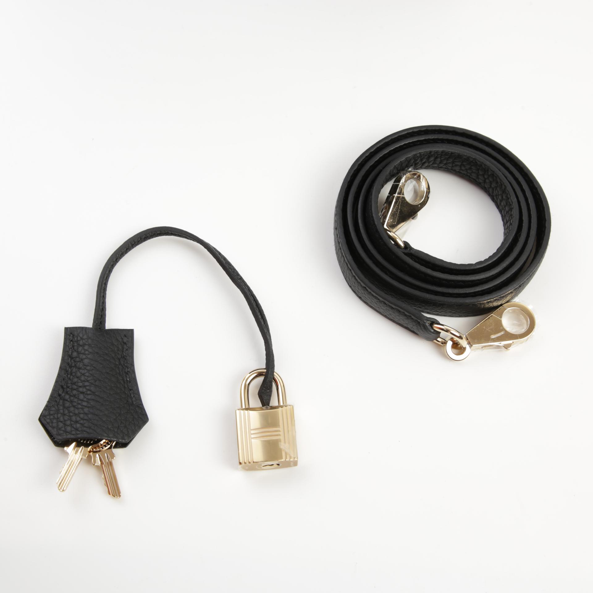 Brand New ( Rank N ) HERMÈS Kelly 25 Black (89) Togo Permabrass hardware W (2024) - 14